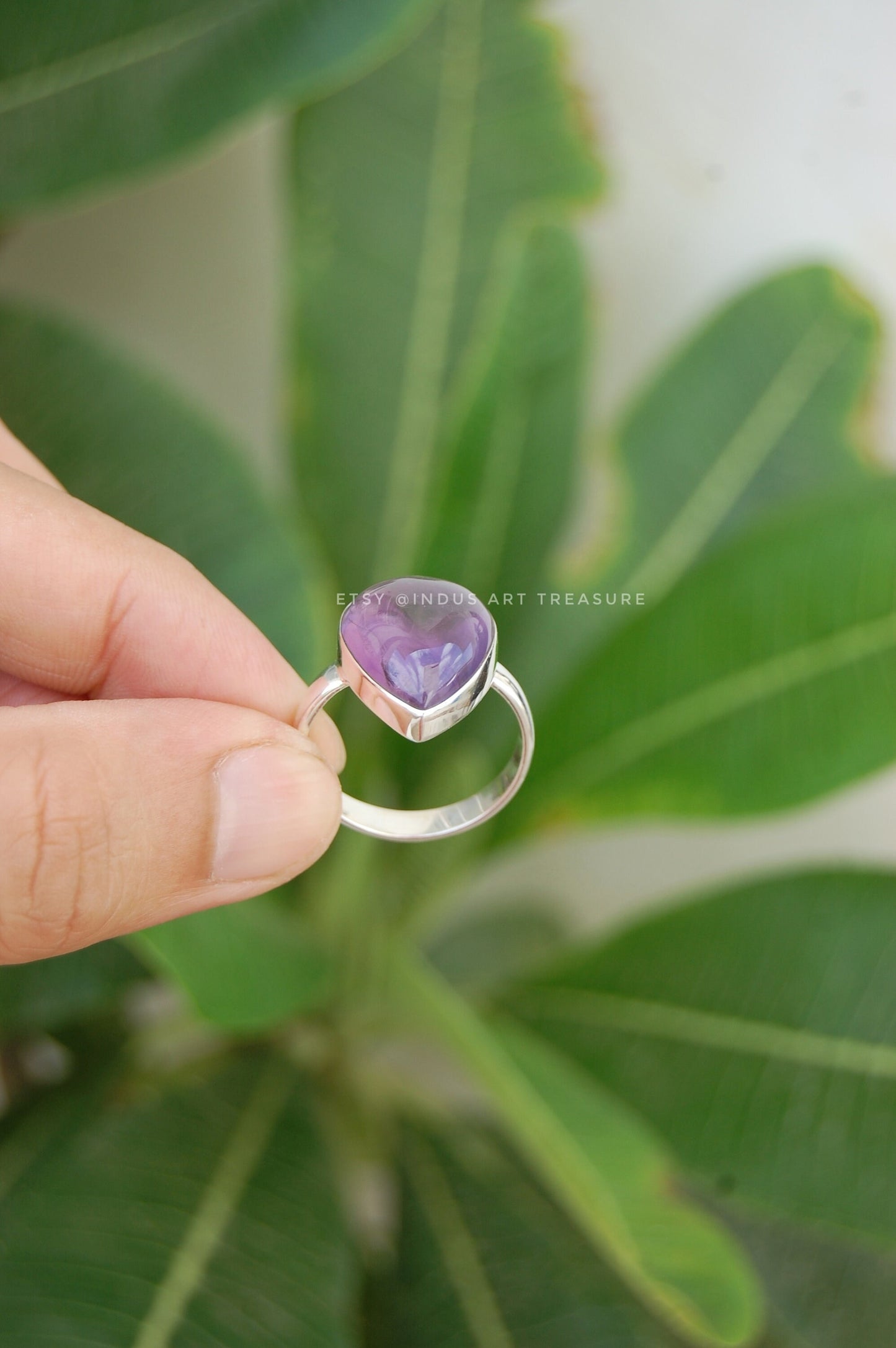 Amethyst Pear Ring