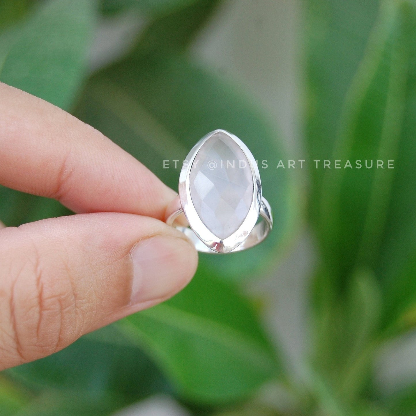 Rose Quartz Statement Ring