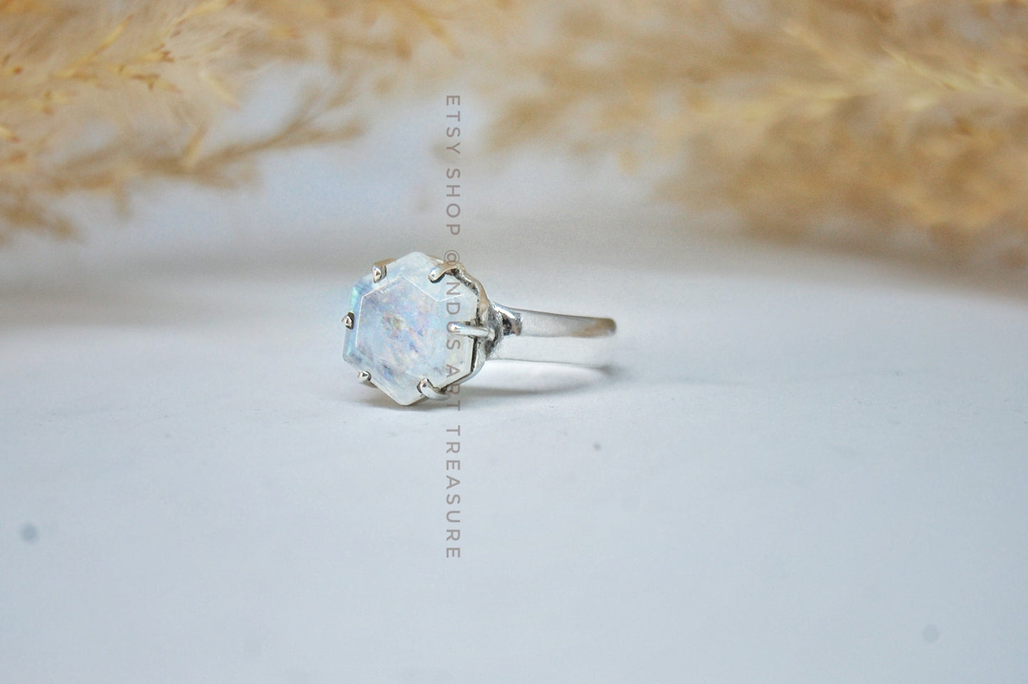Rainbow Moonstone Prong Setting Earrings