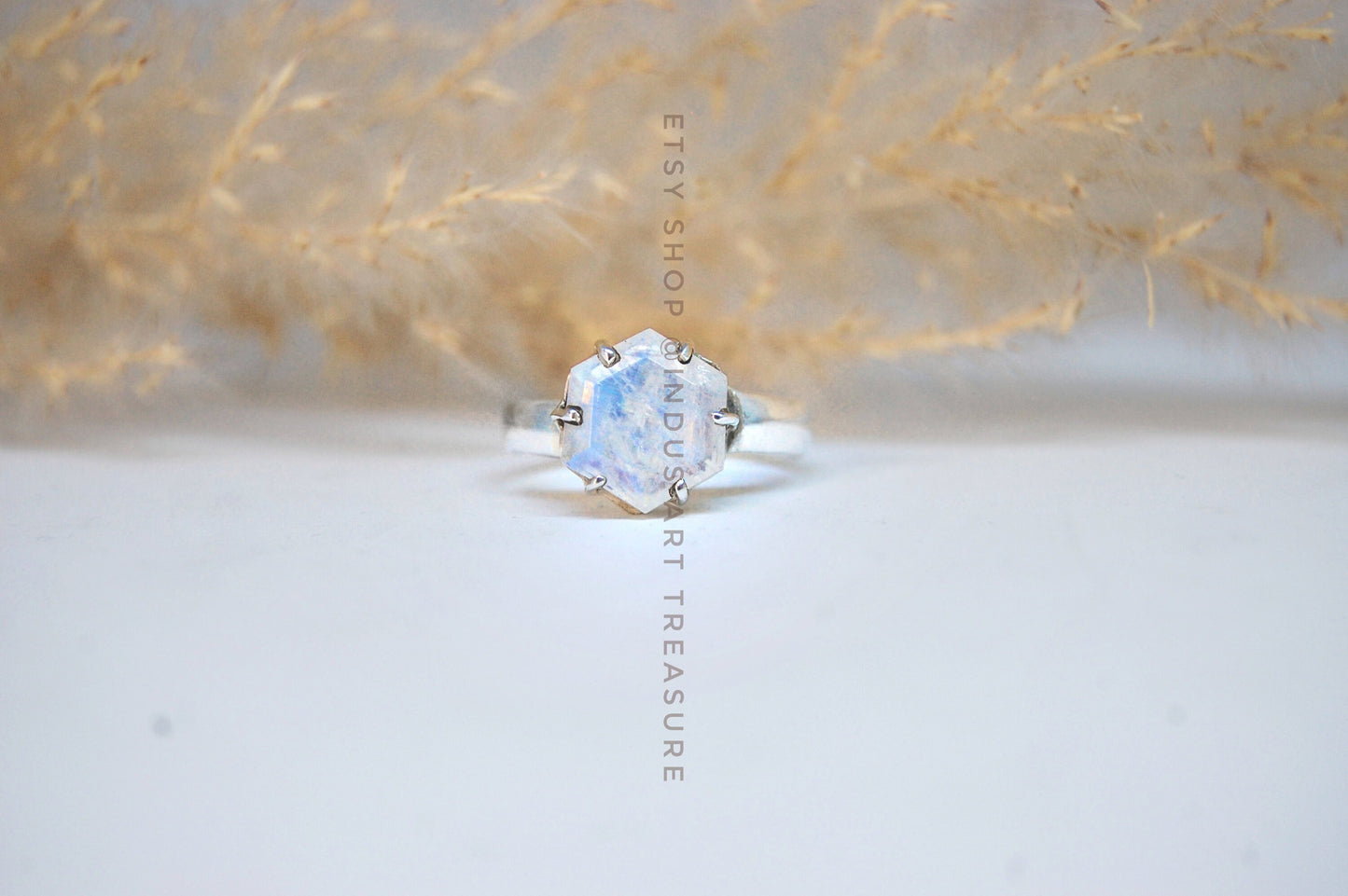 Rainbow Moonstone Prong Setting Earrings