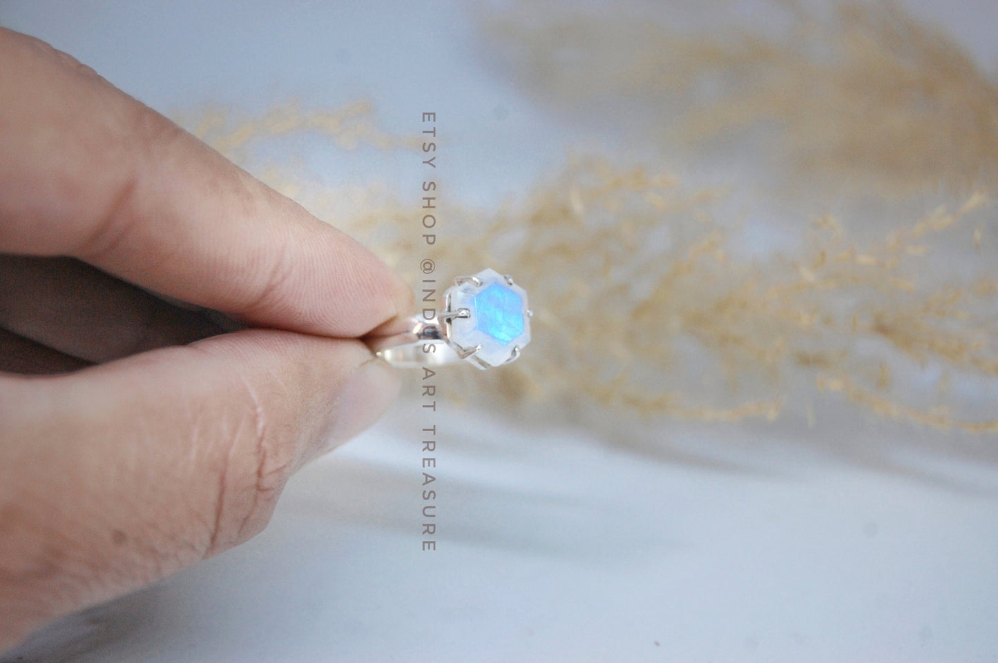 Rainbow Moonstone Prong Setting Earrings