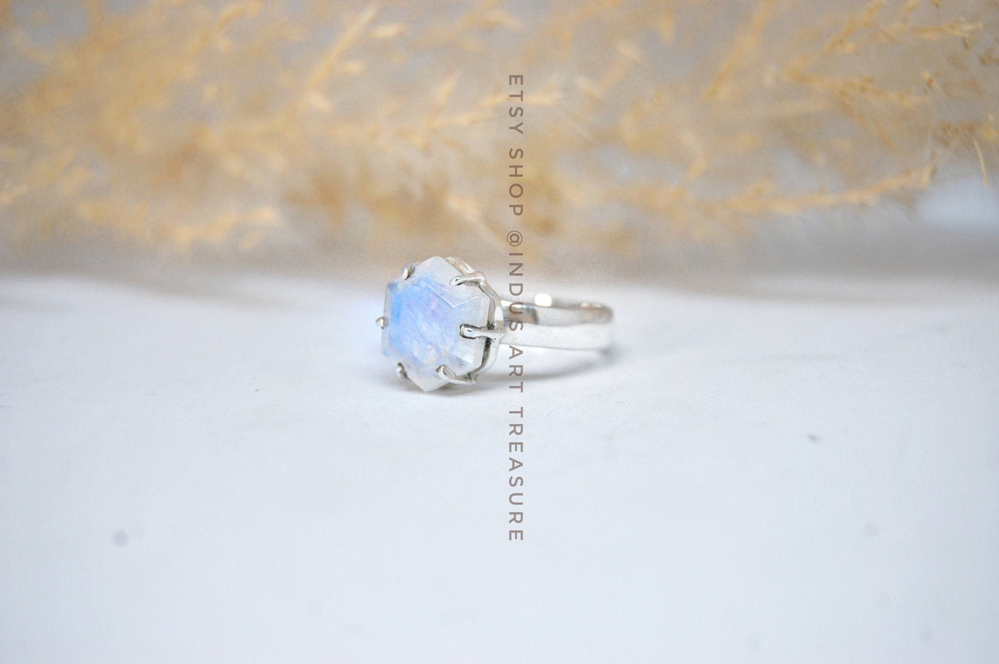 Rainbow Moonstone Prong Setting Earrings