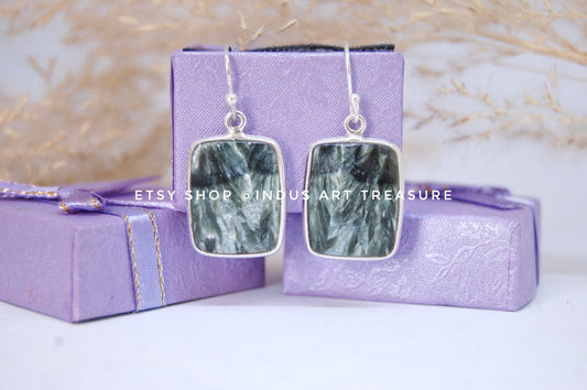 Seraphinite Silver Earrings