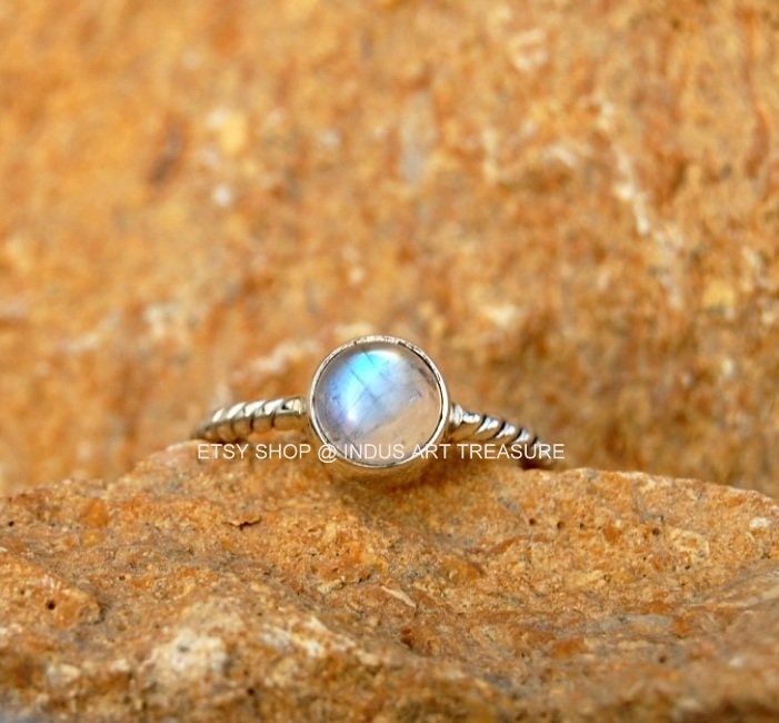 Rainbow Moonstone Ring