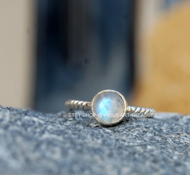 Rainbow Moonstone Ring