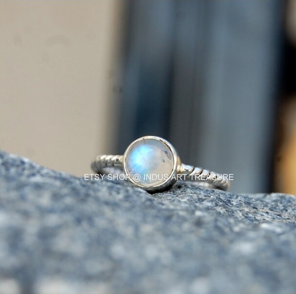 Rainbow Moonstone Ring