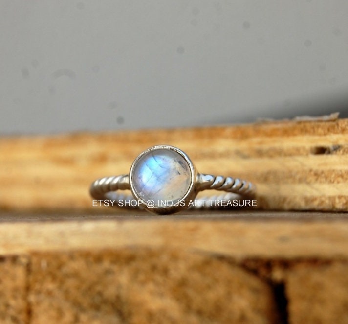Rainbow Moonstone Ring