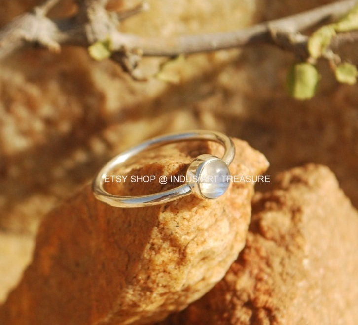 Rainbow Moonstone Dainty Ring