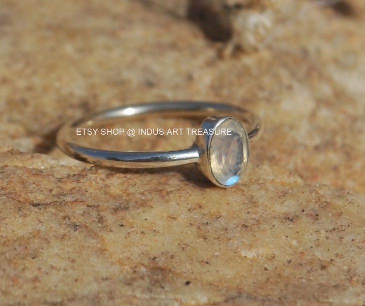 Rainbow Moonstone Ring