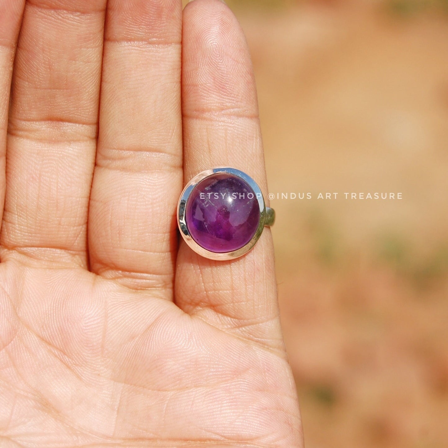 Amethyst Round Cab Ring