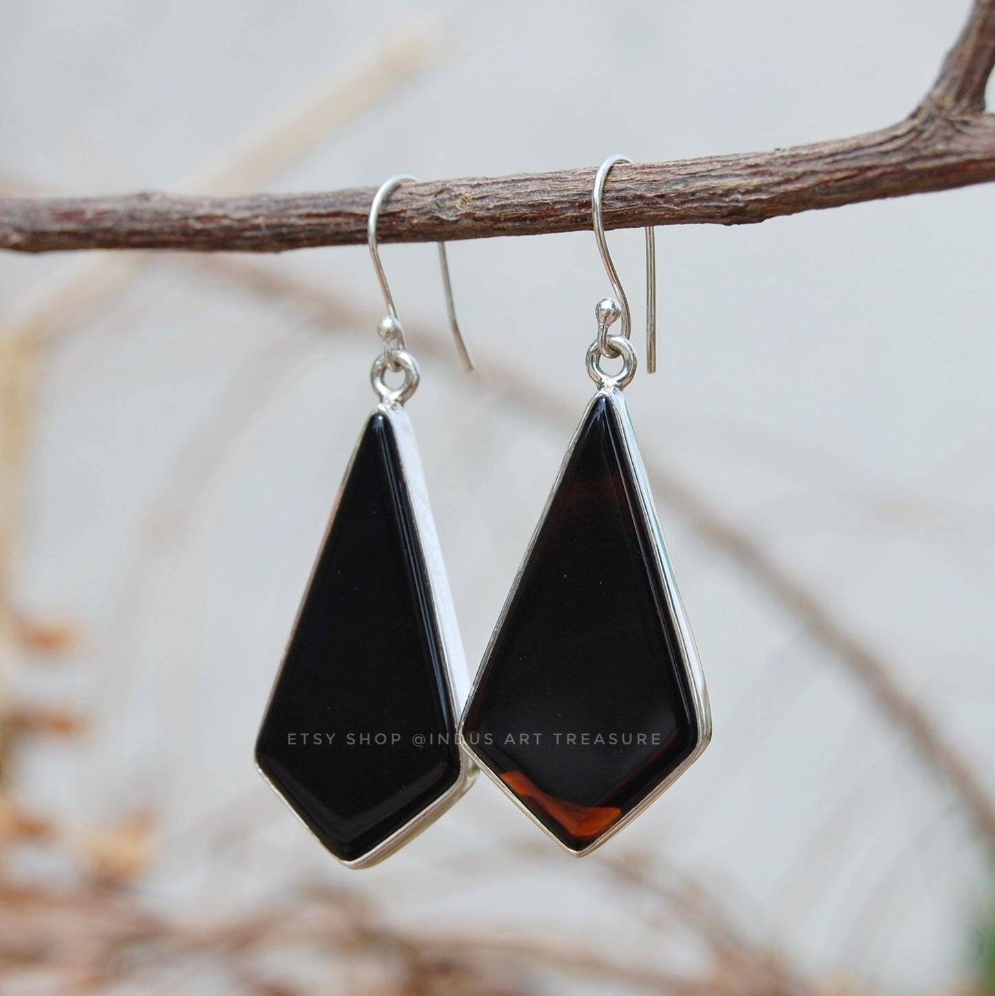 Black Onyx Dangle Earrings