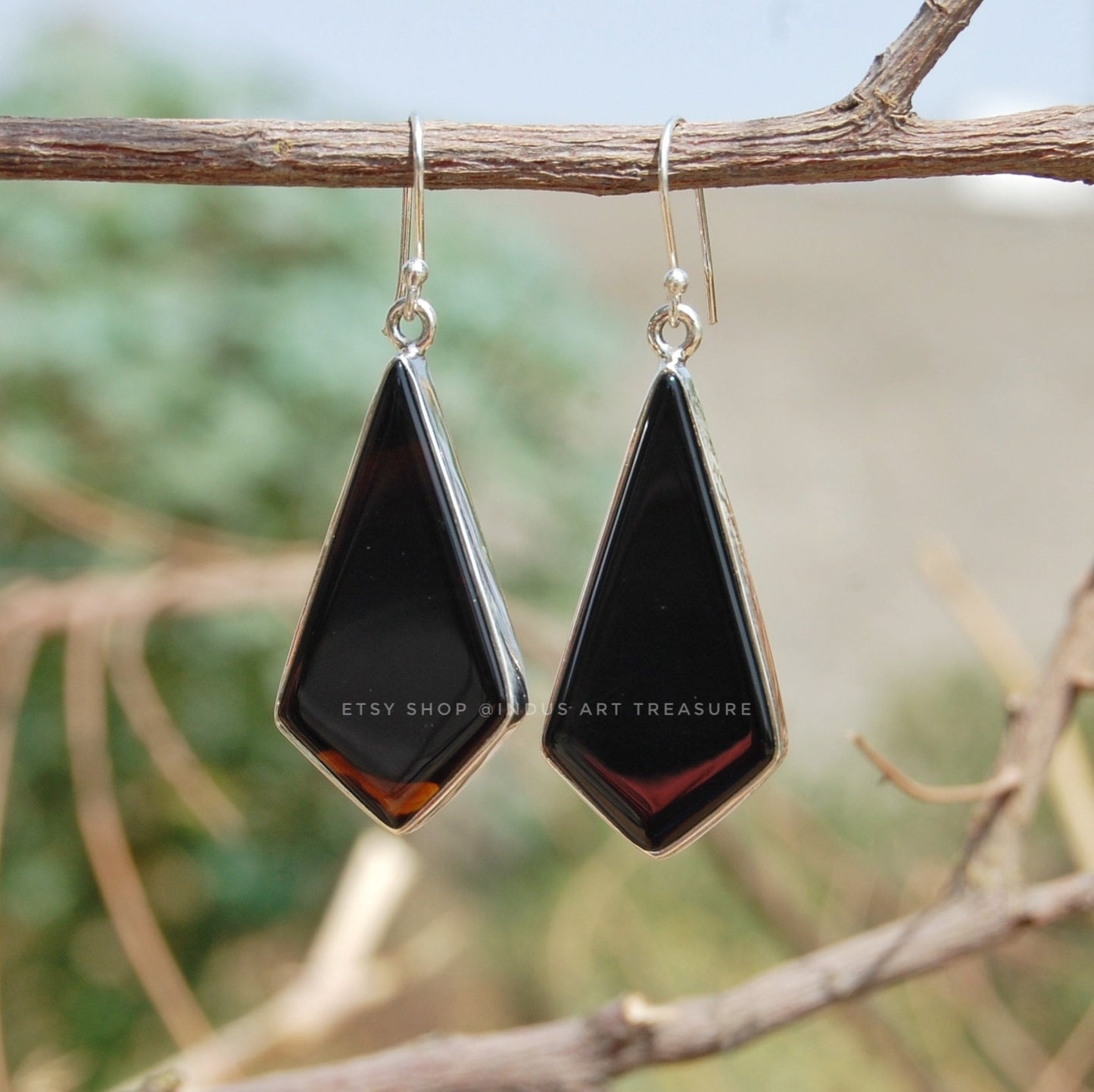 Black Onyx Dangle Earrings