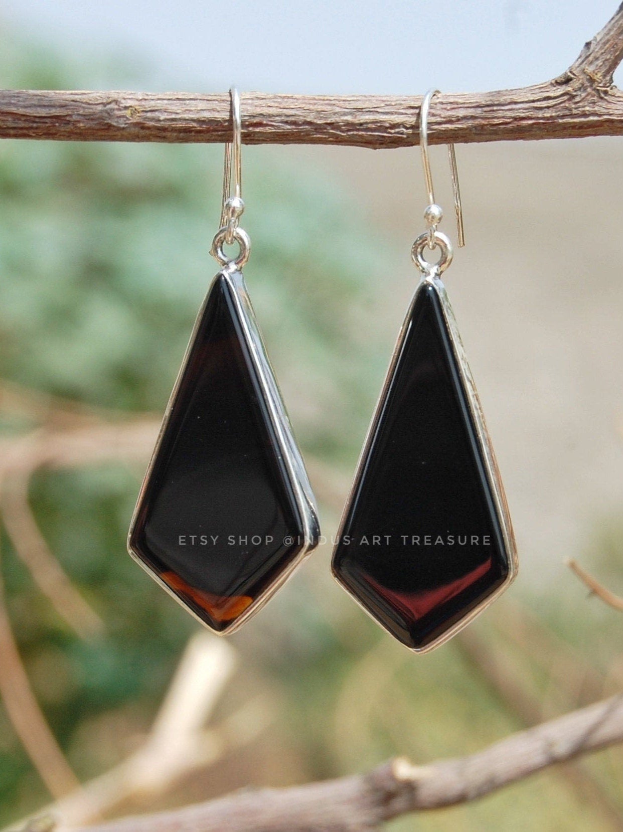 Black Onyx Dangle Earrings