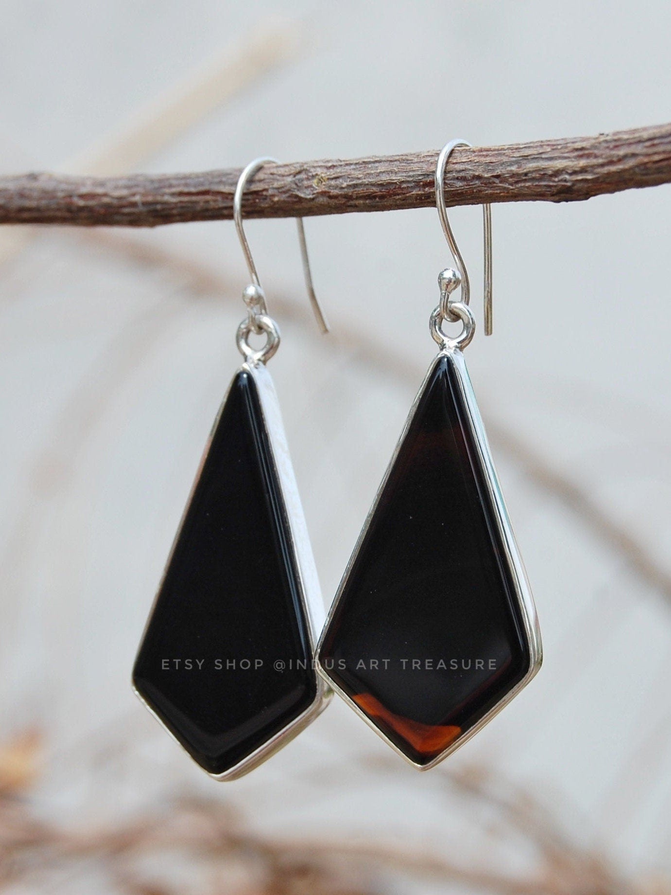 Black Onyx Dangle Earrings