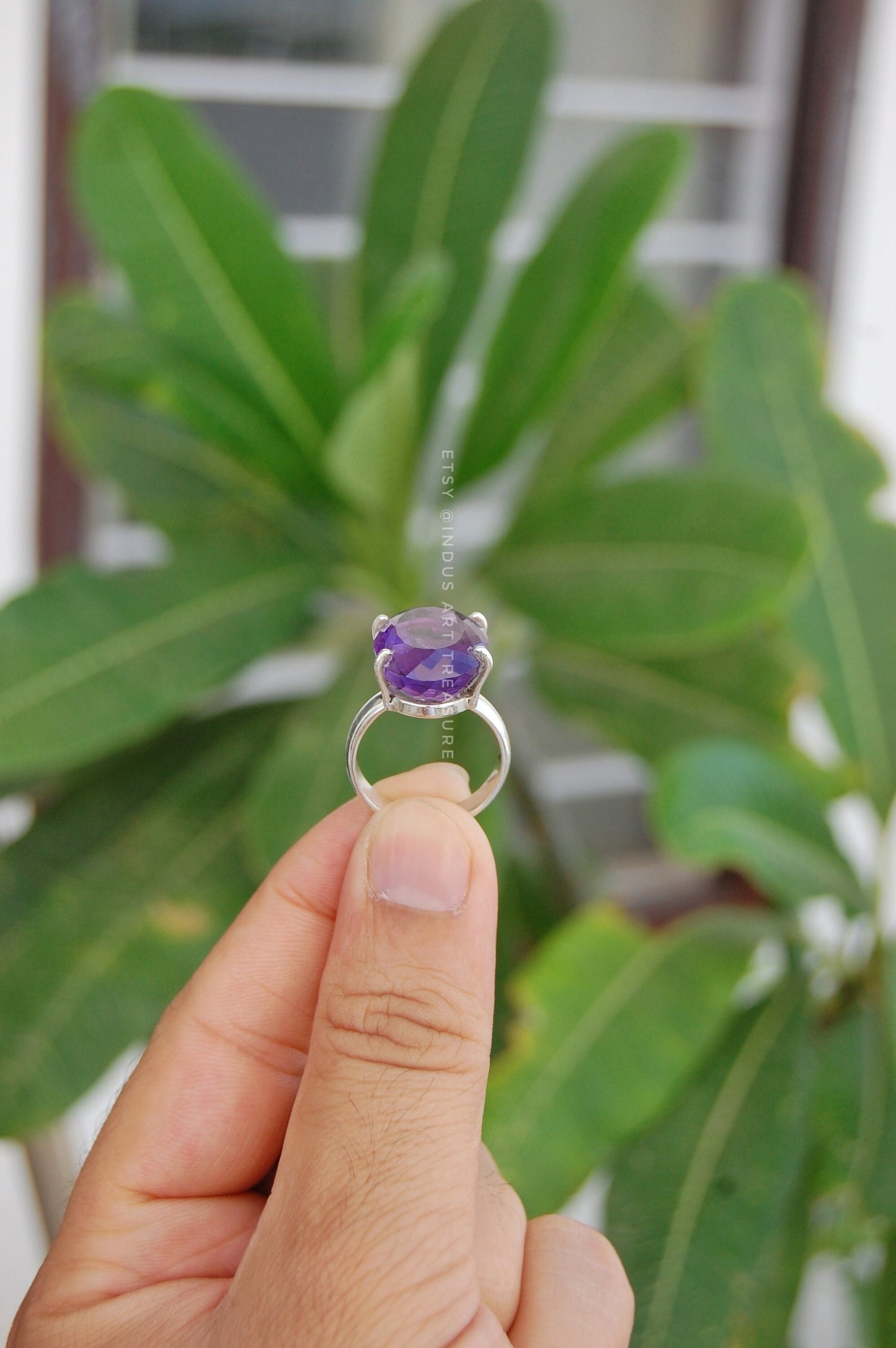 Purple Amethyst Statement Ring