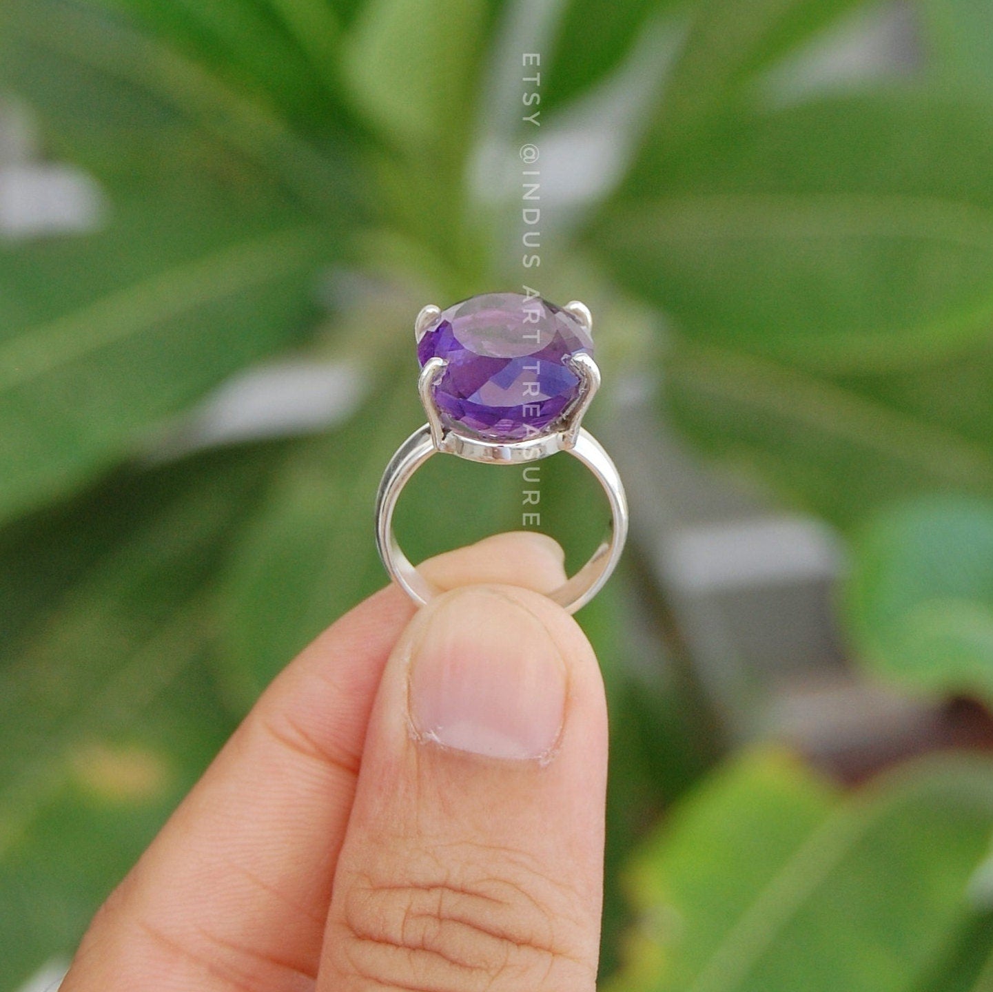 Purple Amethyst Statement Ring