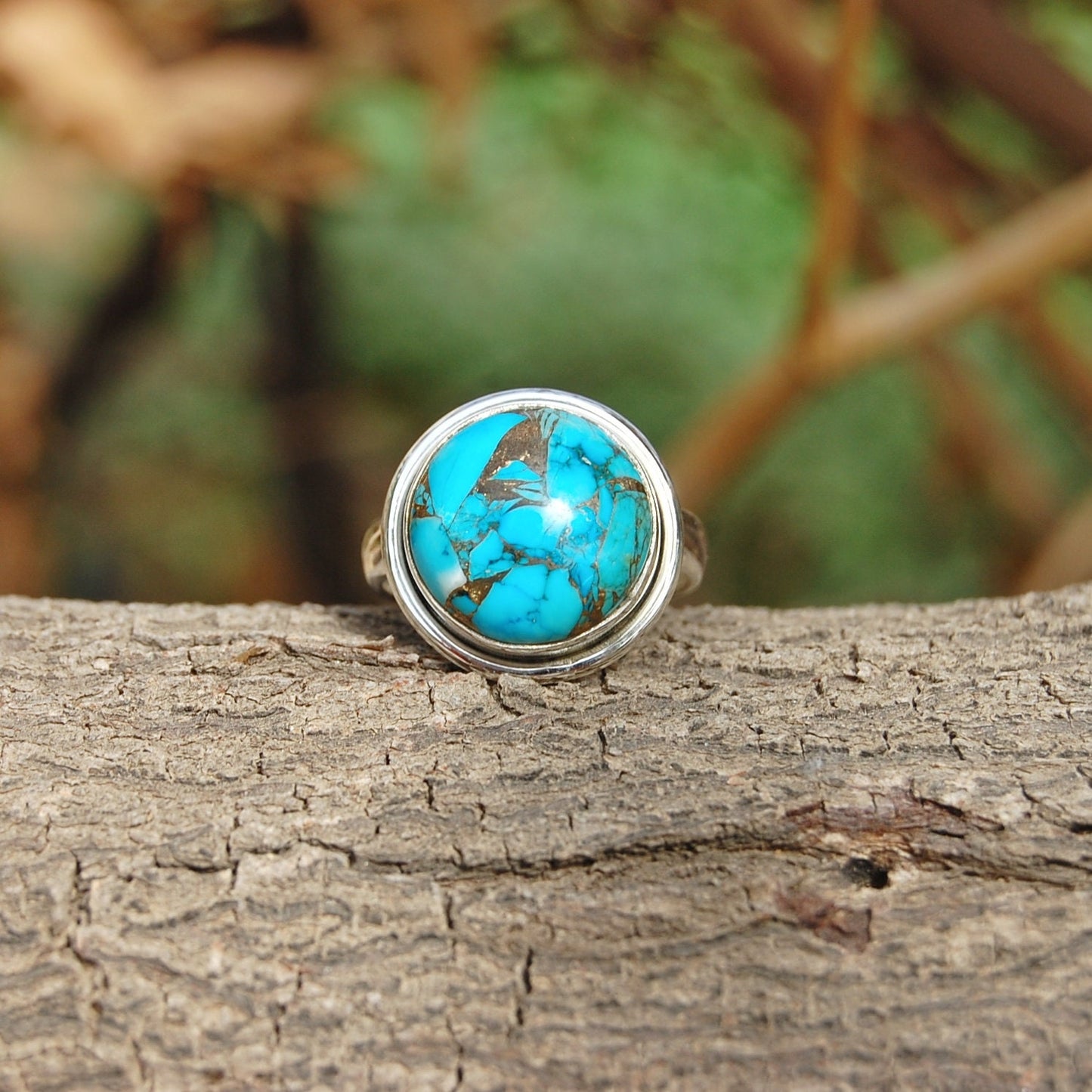 Blue Copper Turquoise Ring