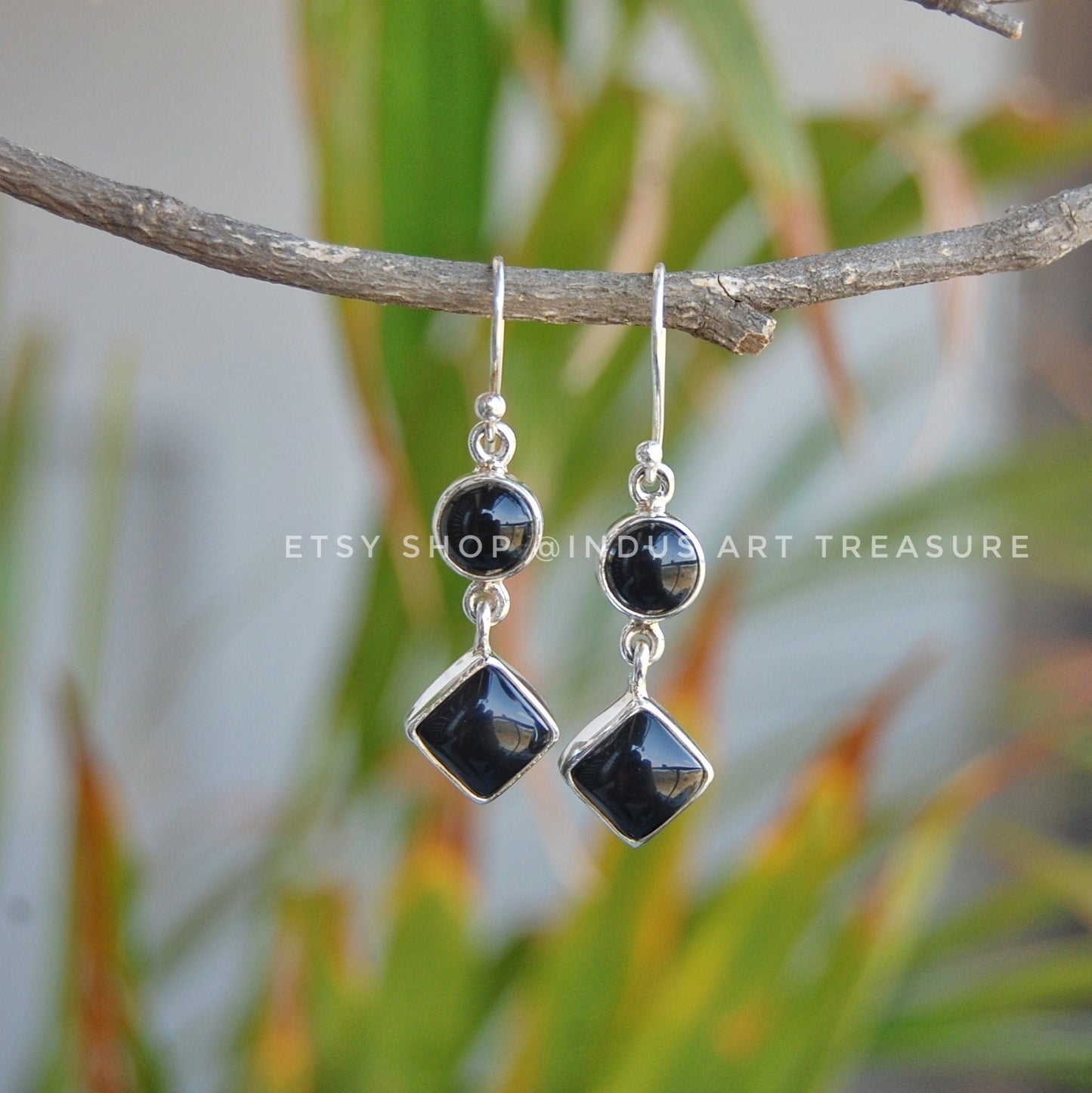 Black Onyx Dangle Earrings