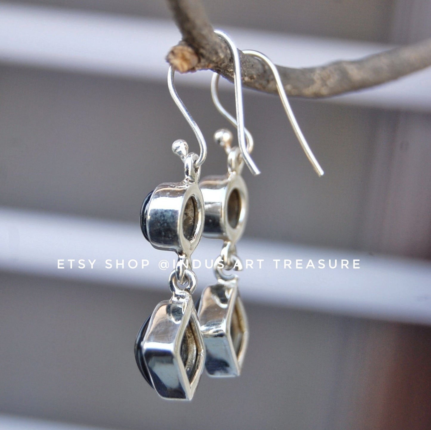 Black Onyx Dangle Earrings