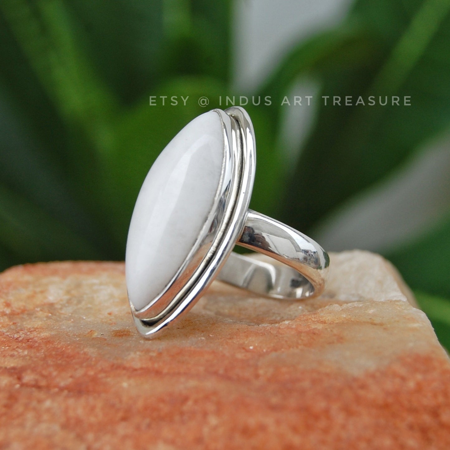White Quartz Marquise Ring