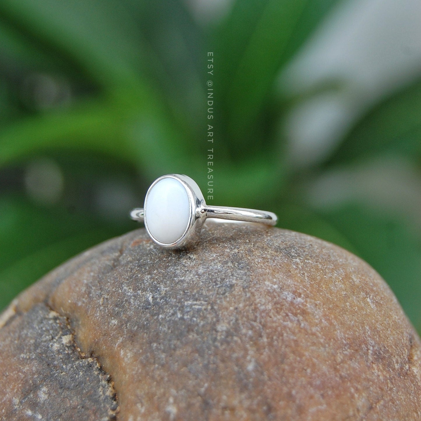 White Agate Ring