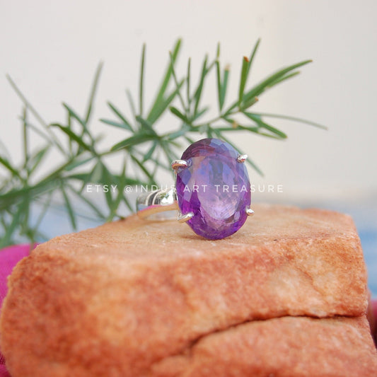 Purple Amethyst Statement Ring