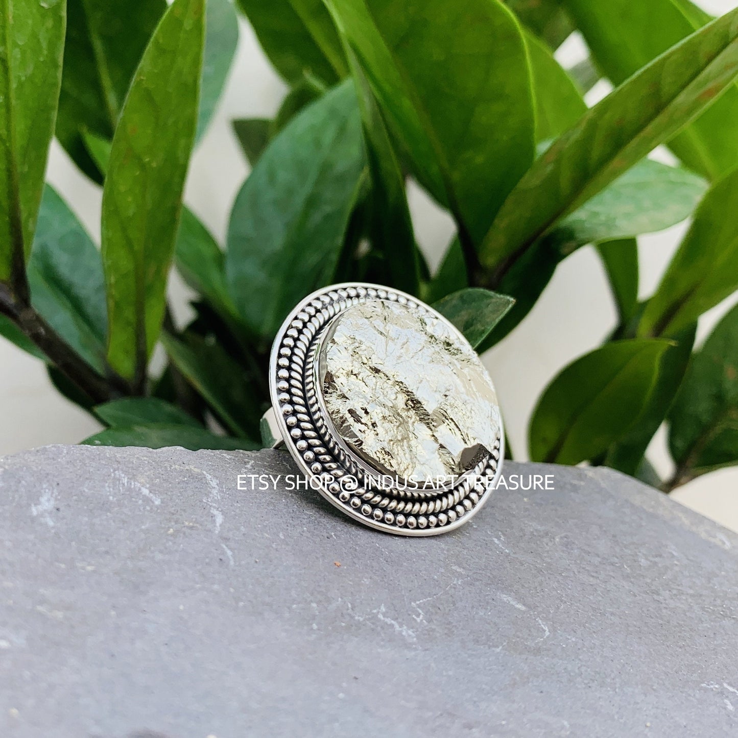 Pyrite Rough Statement Ring