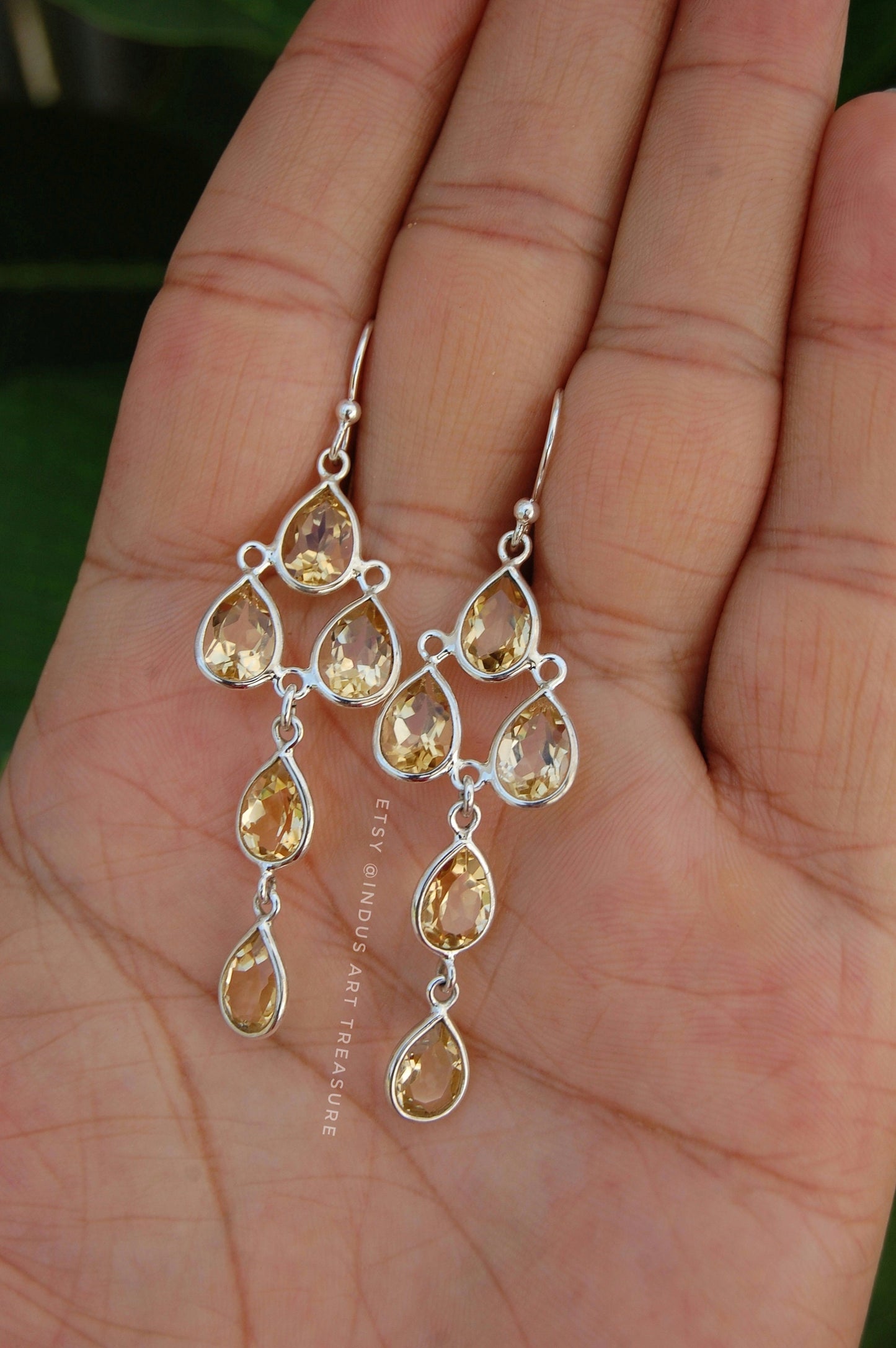 Citrine Chandelier Dangle Earrings