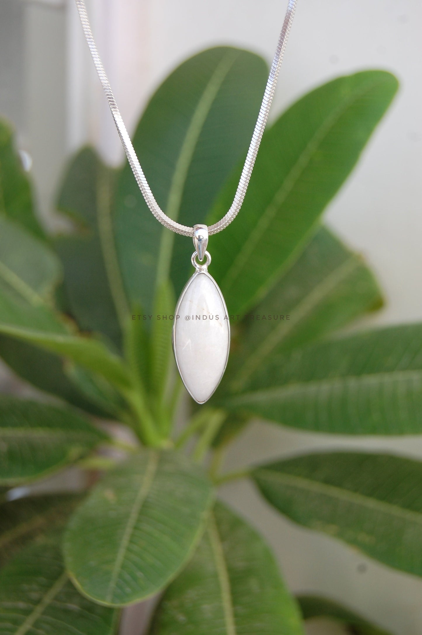 White Quartz Marquise Pendant