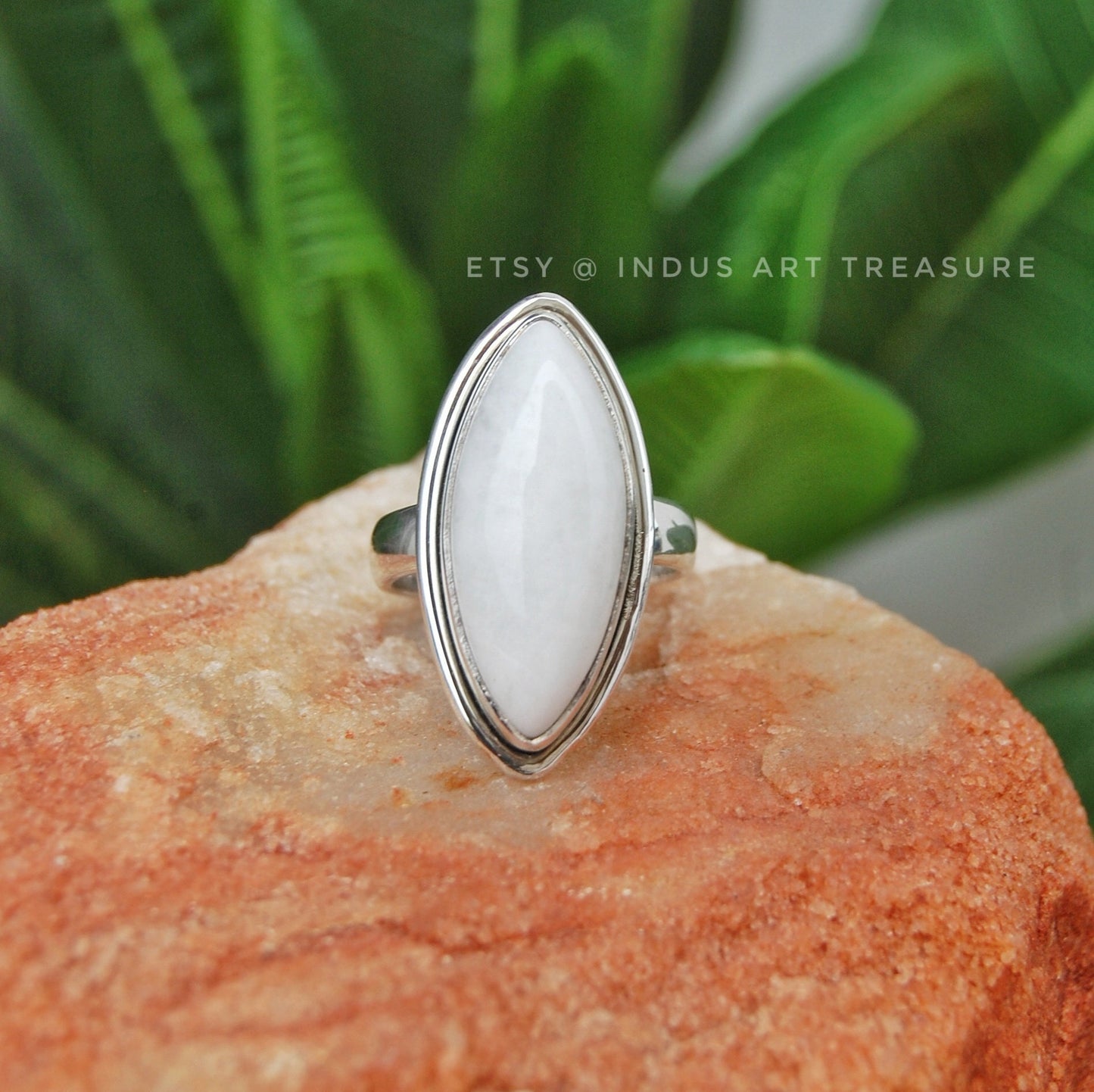 White Quartz Marquise Ring