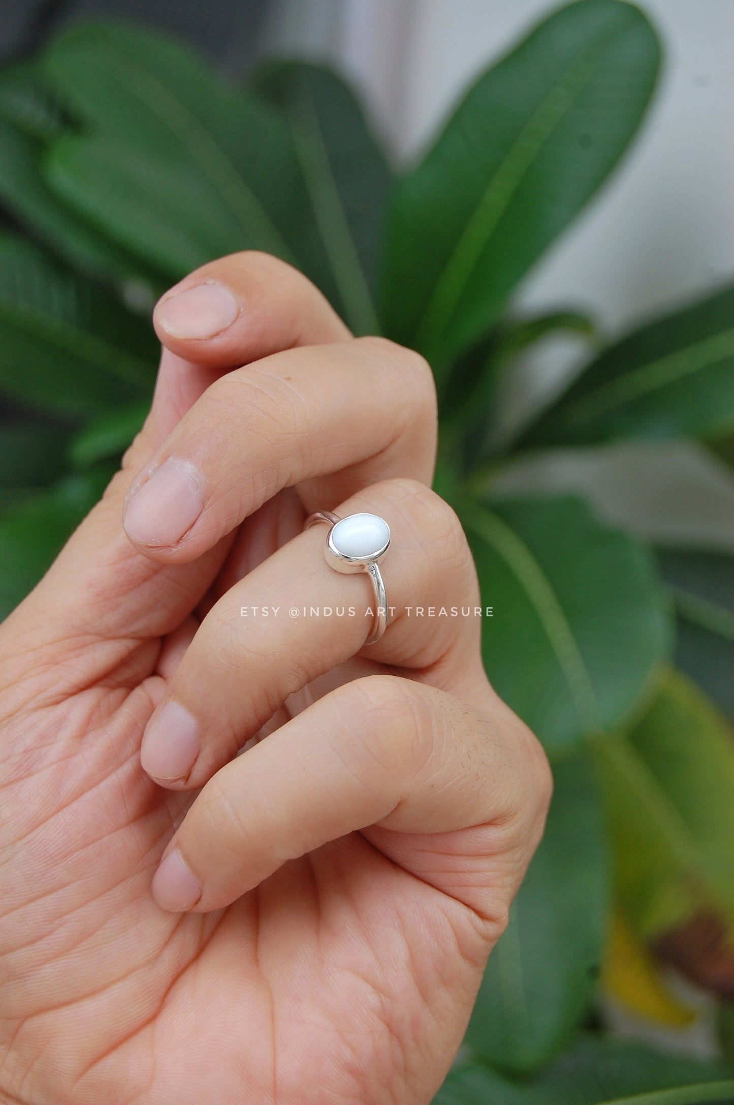 White Agate Ring