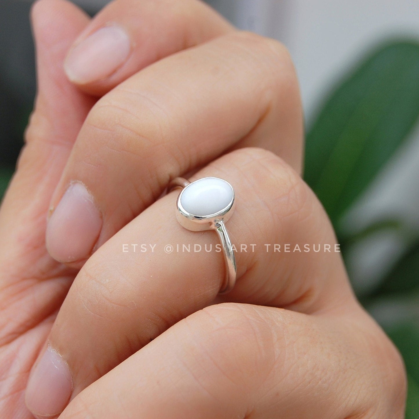White Agate Ring