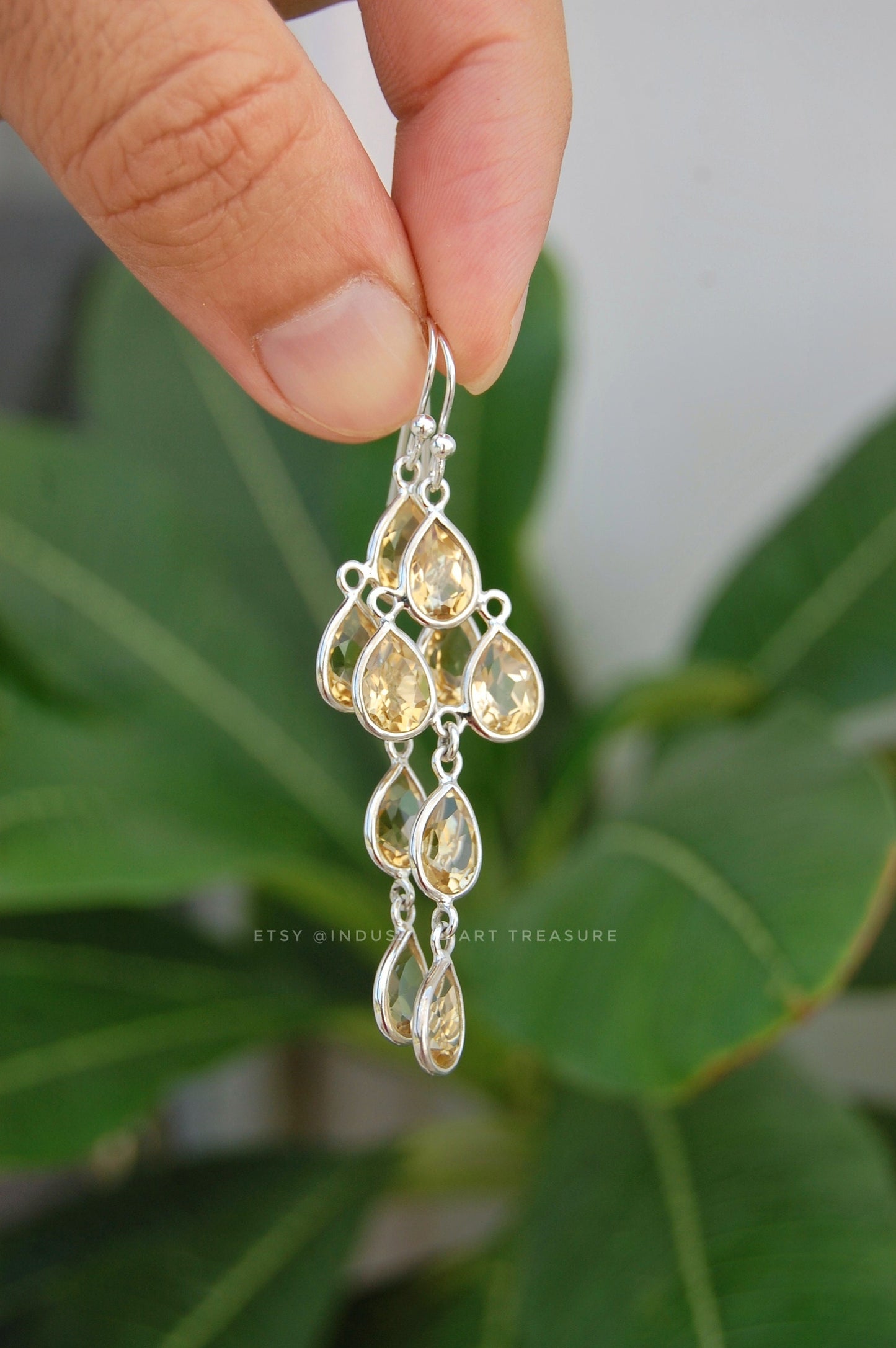 Citrine Chandelier Dangle Earrings