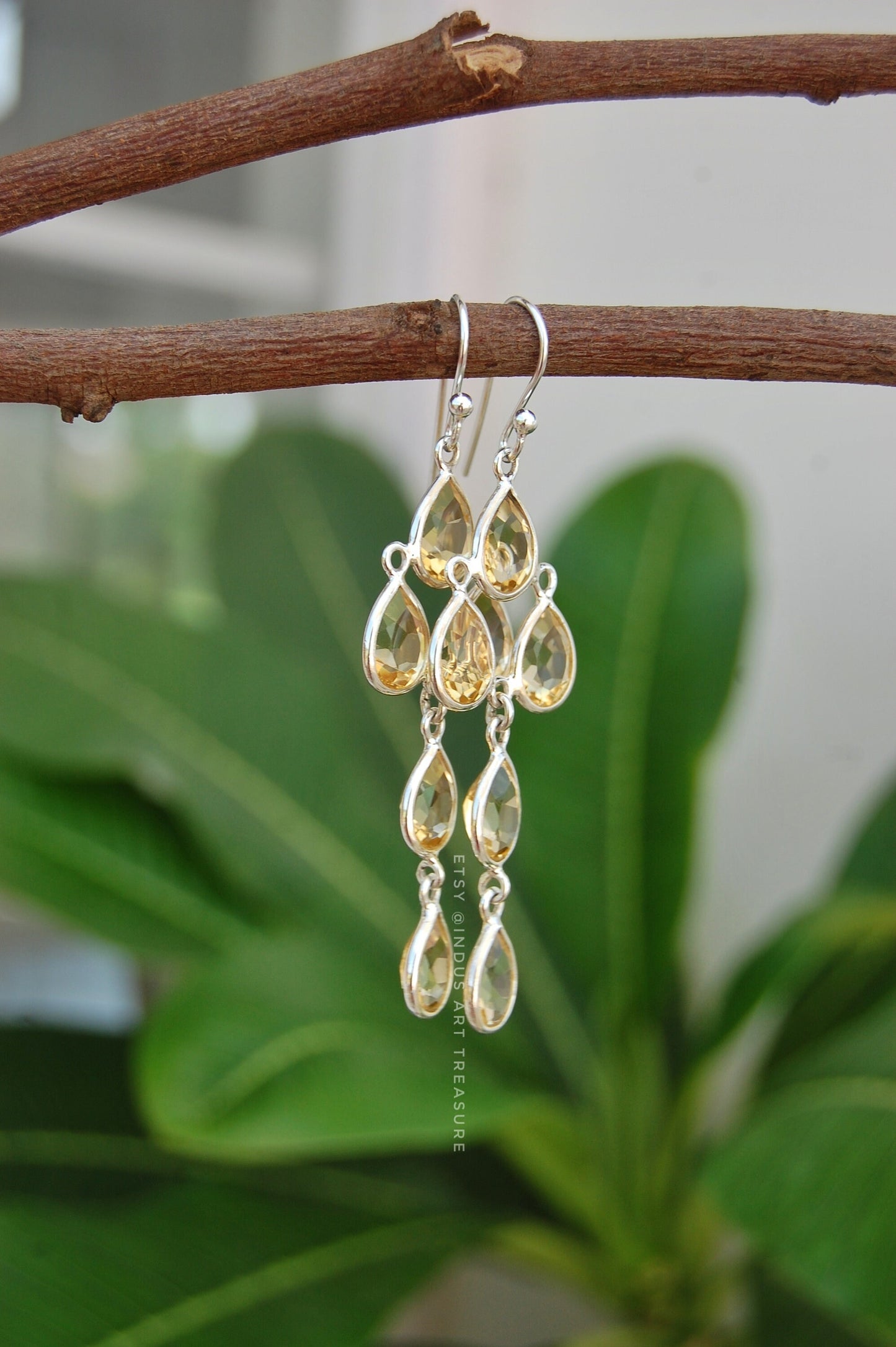 Citrine Chandelier Dangle Earrings