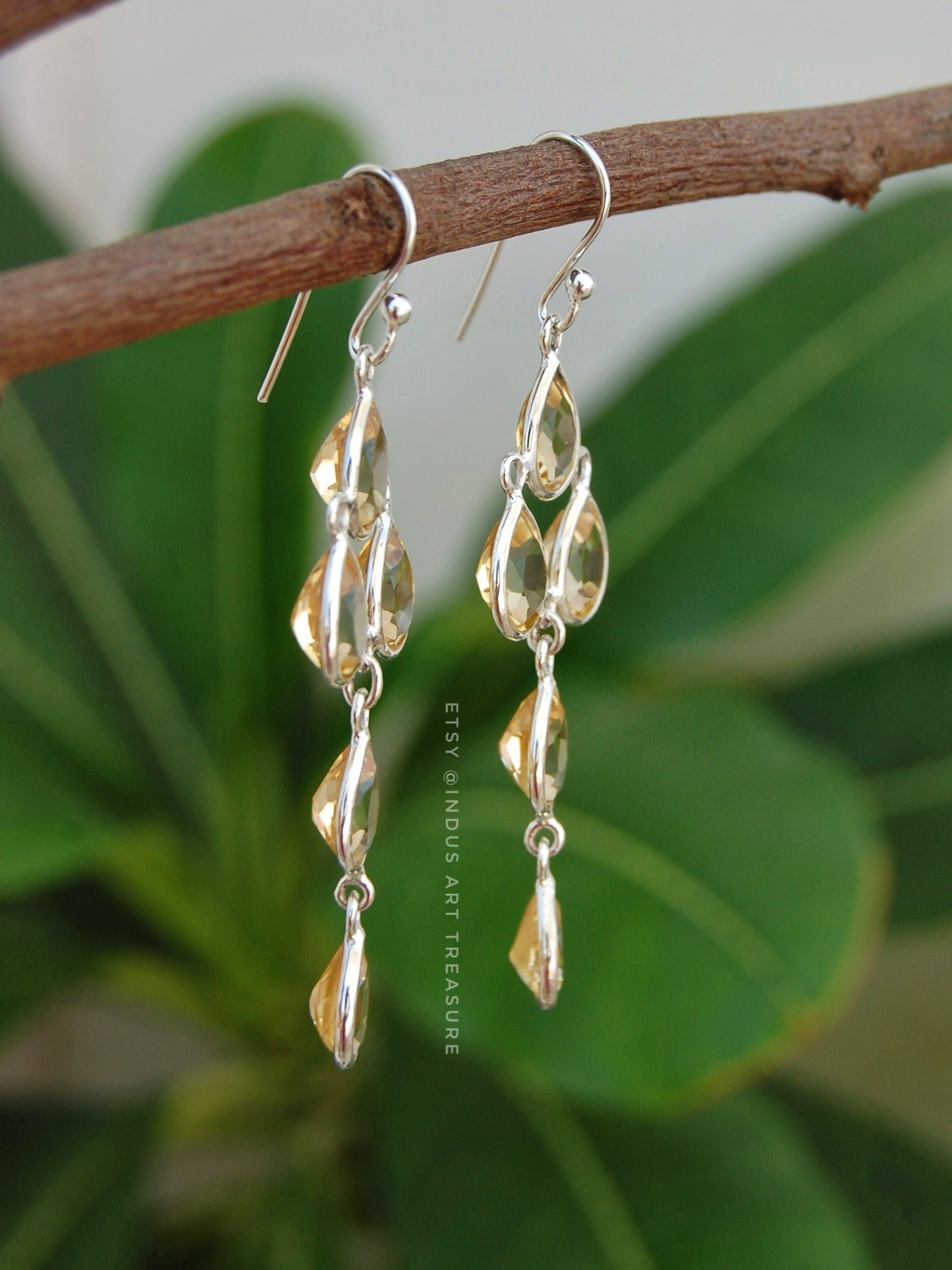 Citrine Chandelier Dangle Earrings