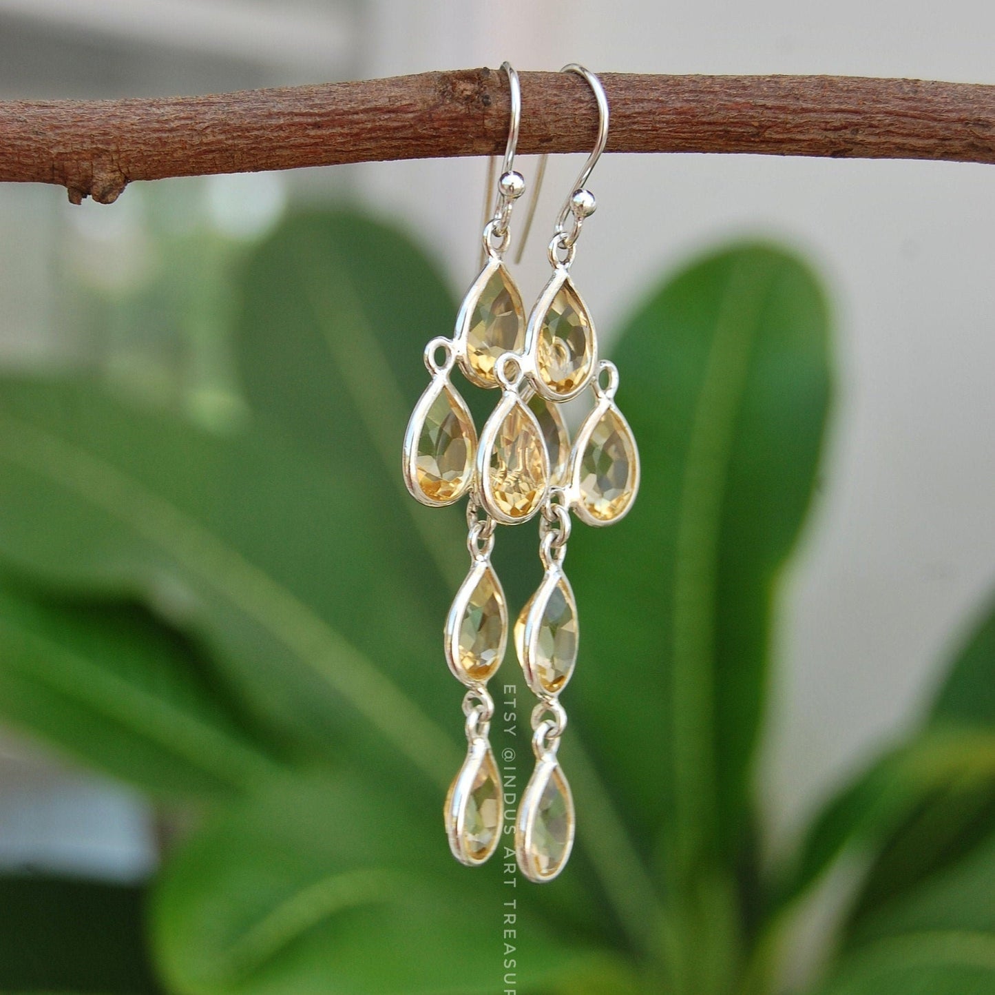 Citrine Chandelier Dangle Earrings