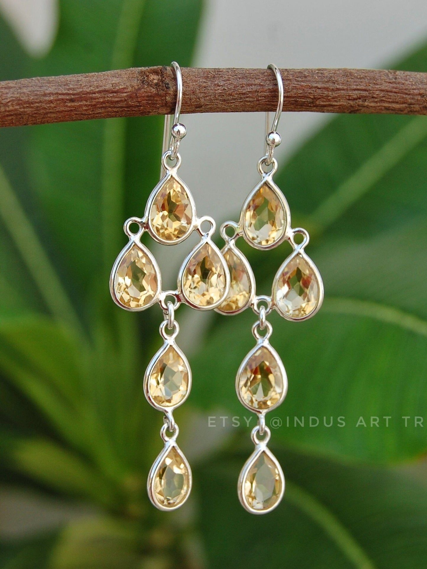 Citrine Chandelier Dangle Earrings