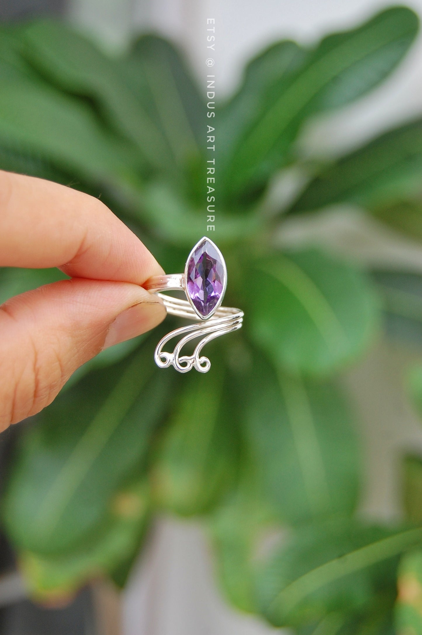 Amethyst Marquoise Ring