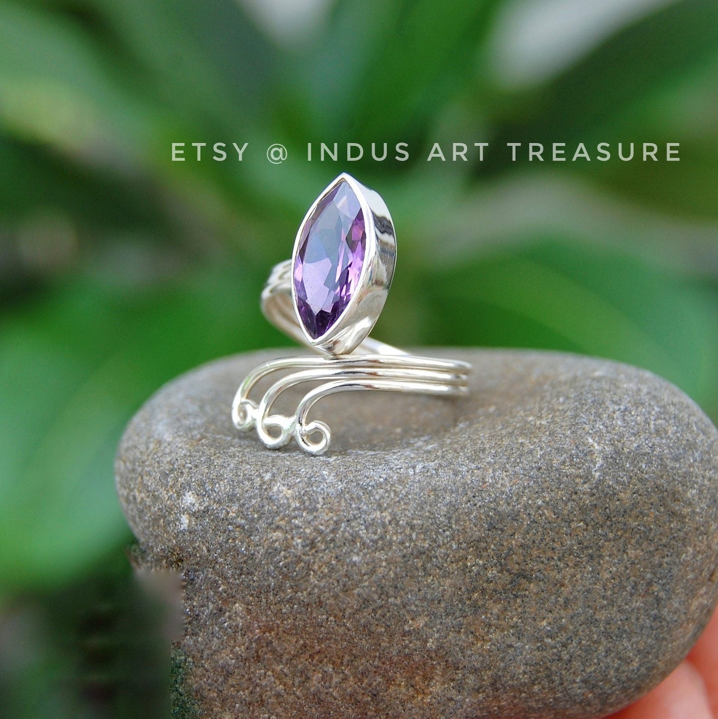 Amethyst Marquoise Ring