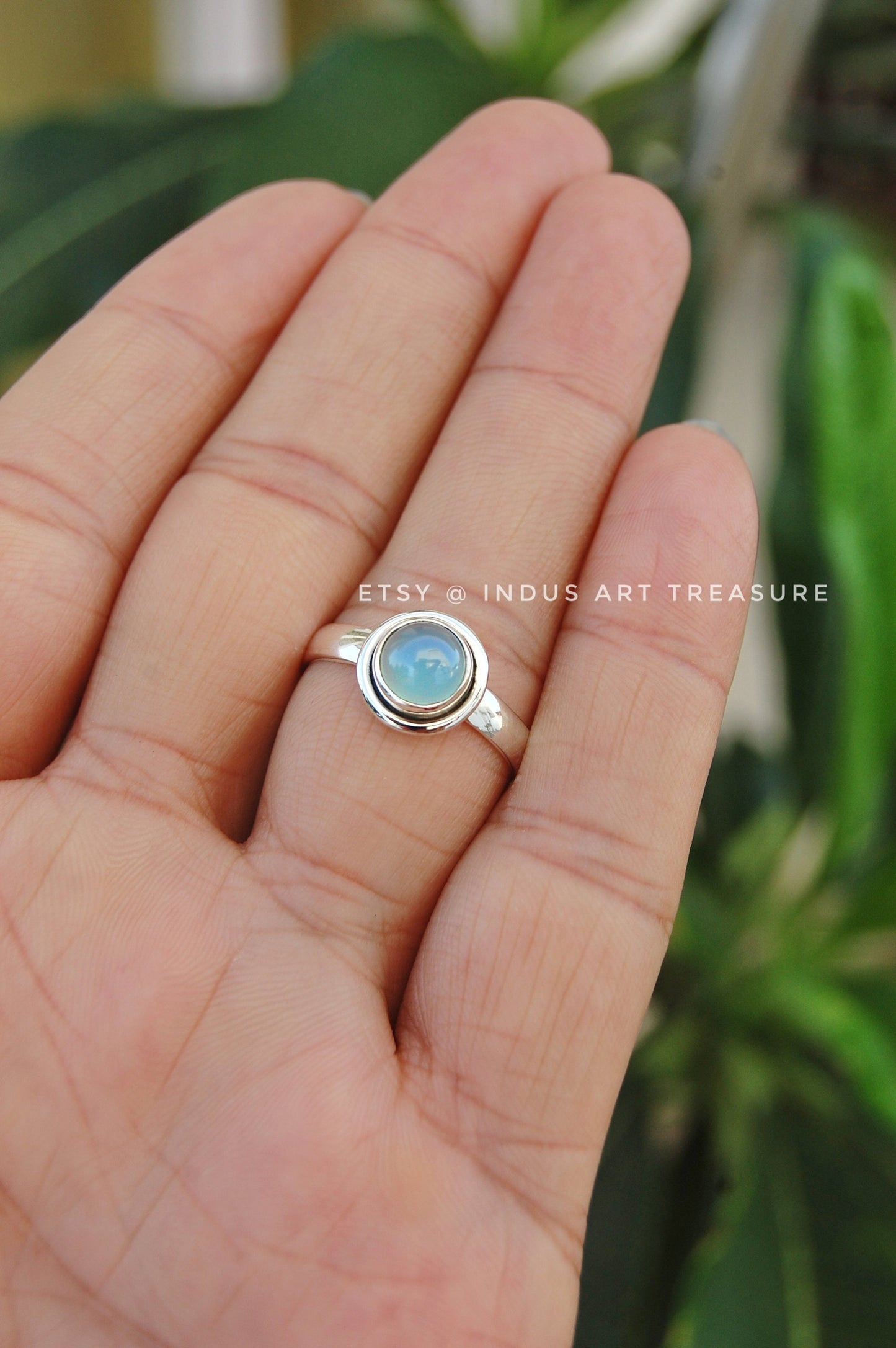 Aqua Chalcedony Ring