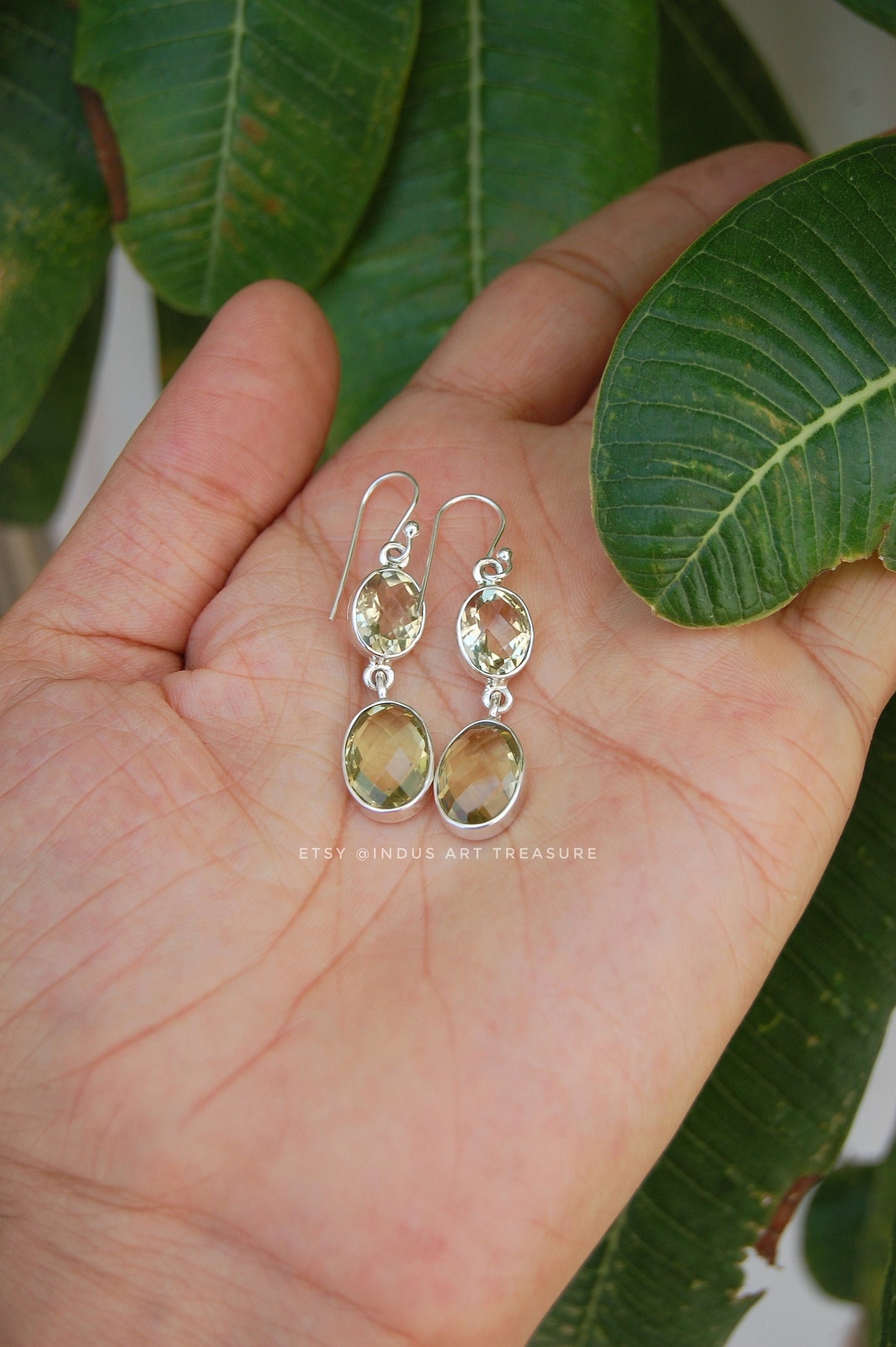 Yellow Citrine Dangle Earrings