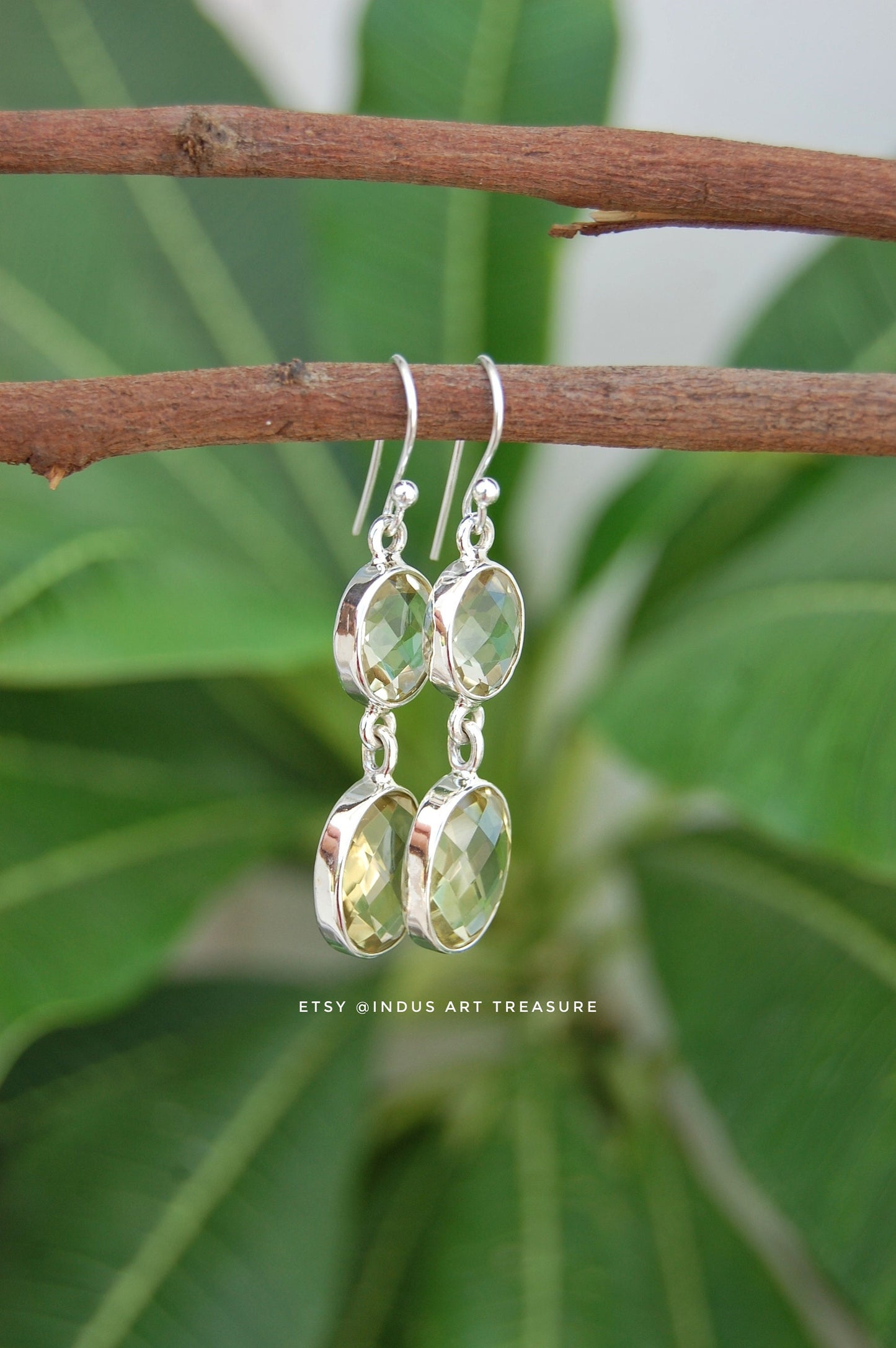 Yellow Citrine Dangle Earrings