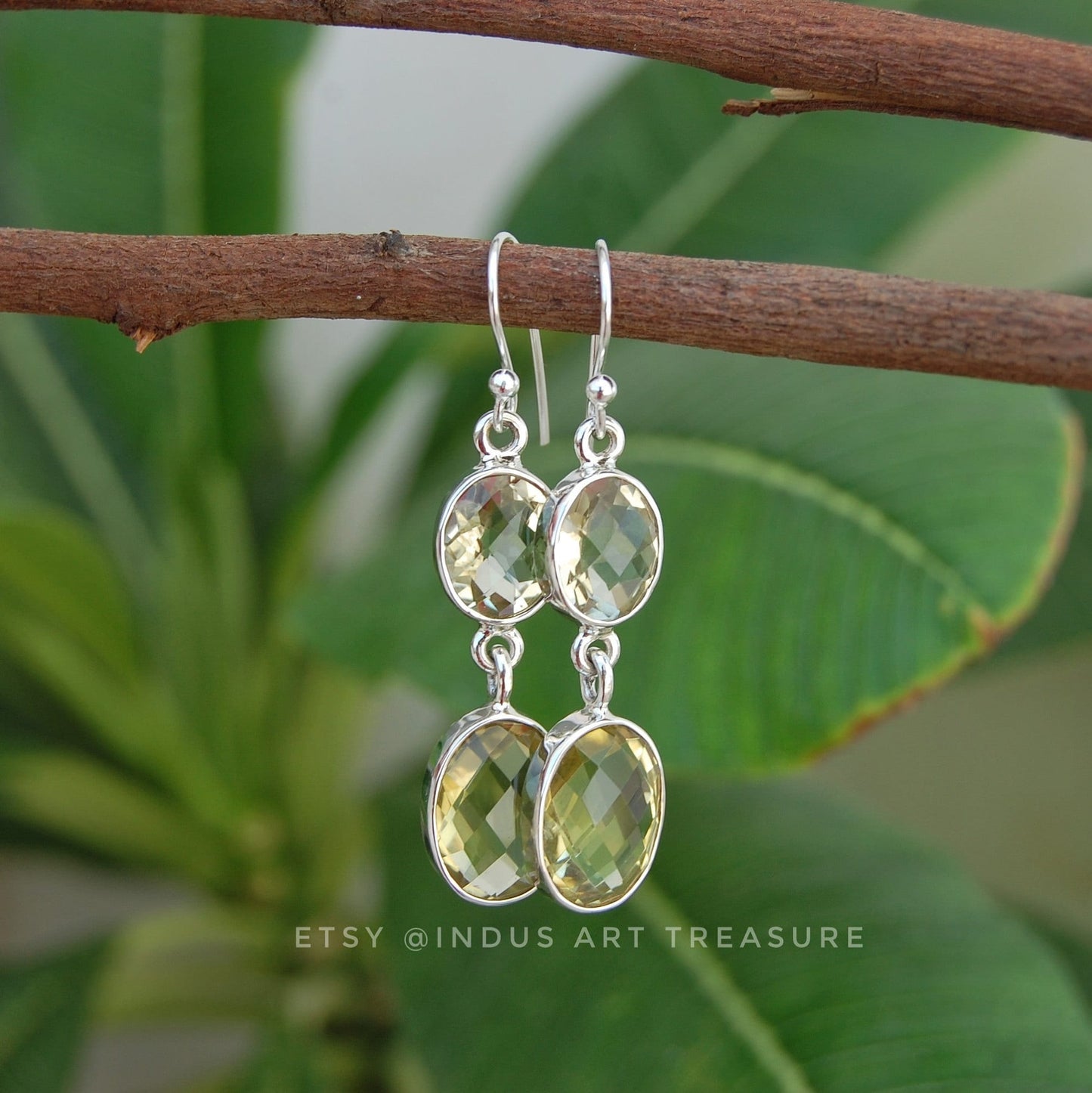 Yellow Citrine Dangle Earrings