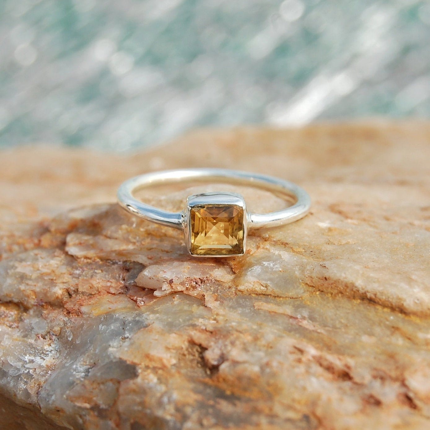 Yellow Citrine Ring
