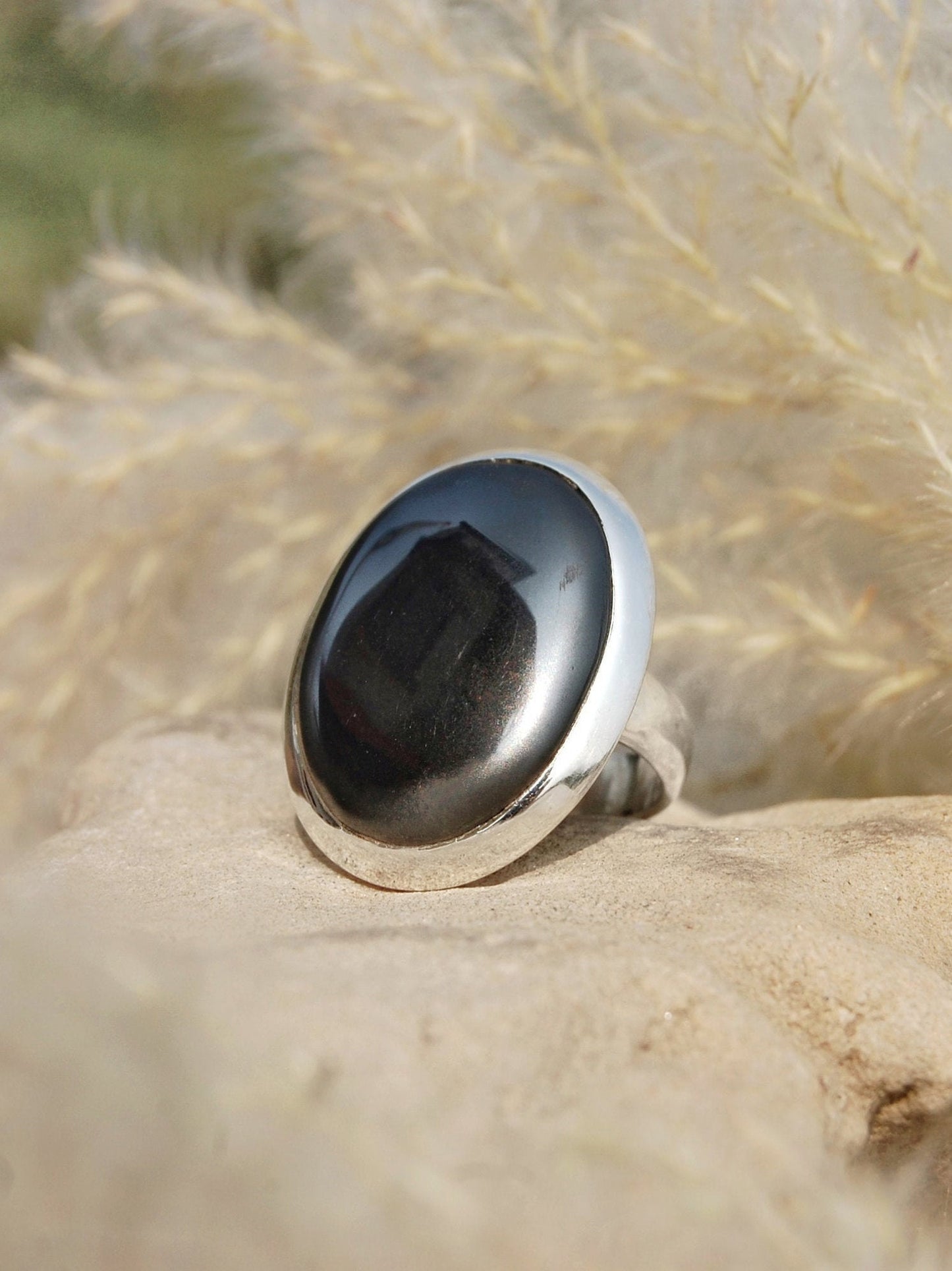 Hematite Statement Ring