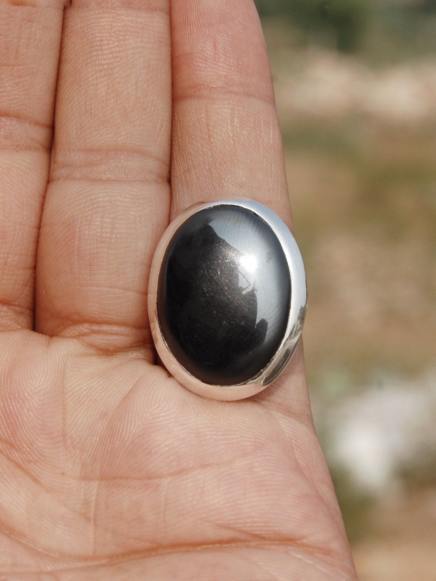 Hematite Statement Ring