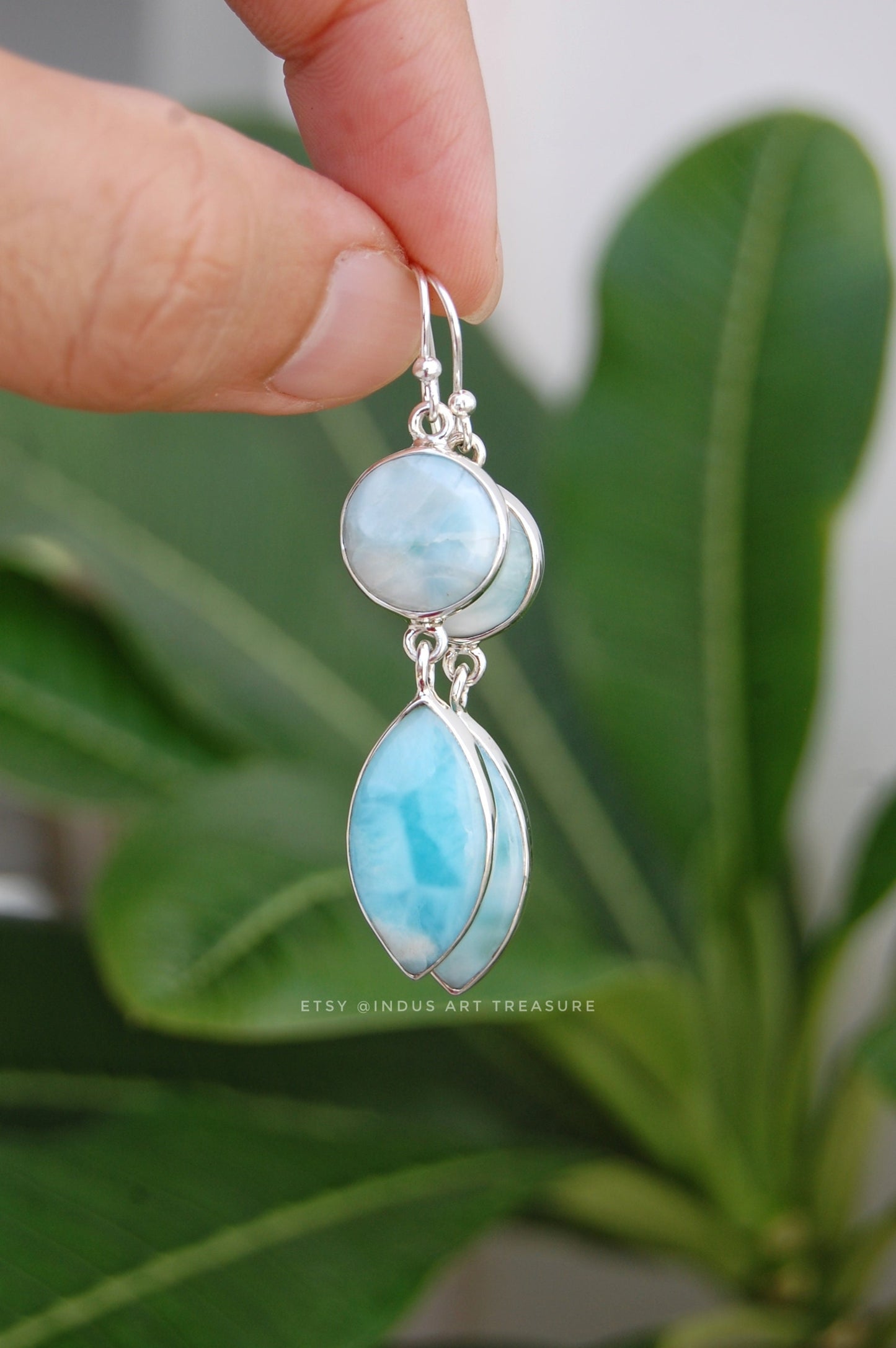 Larimar Dangle Earrings