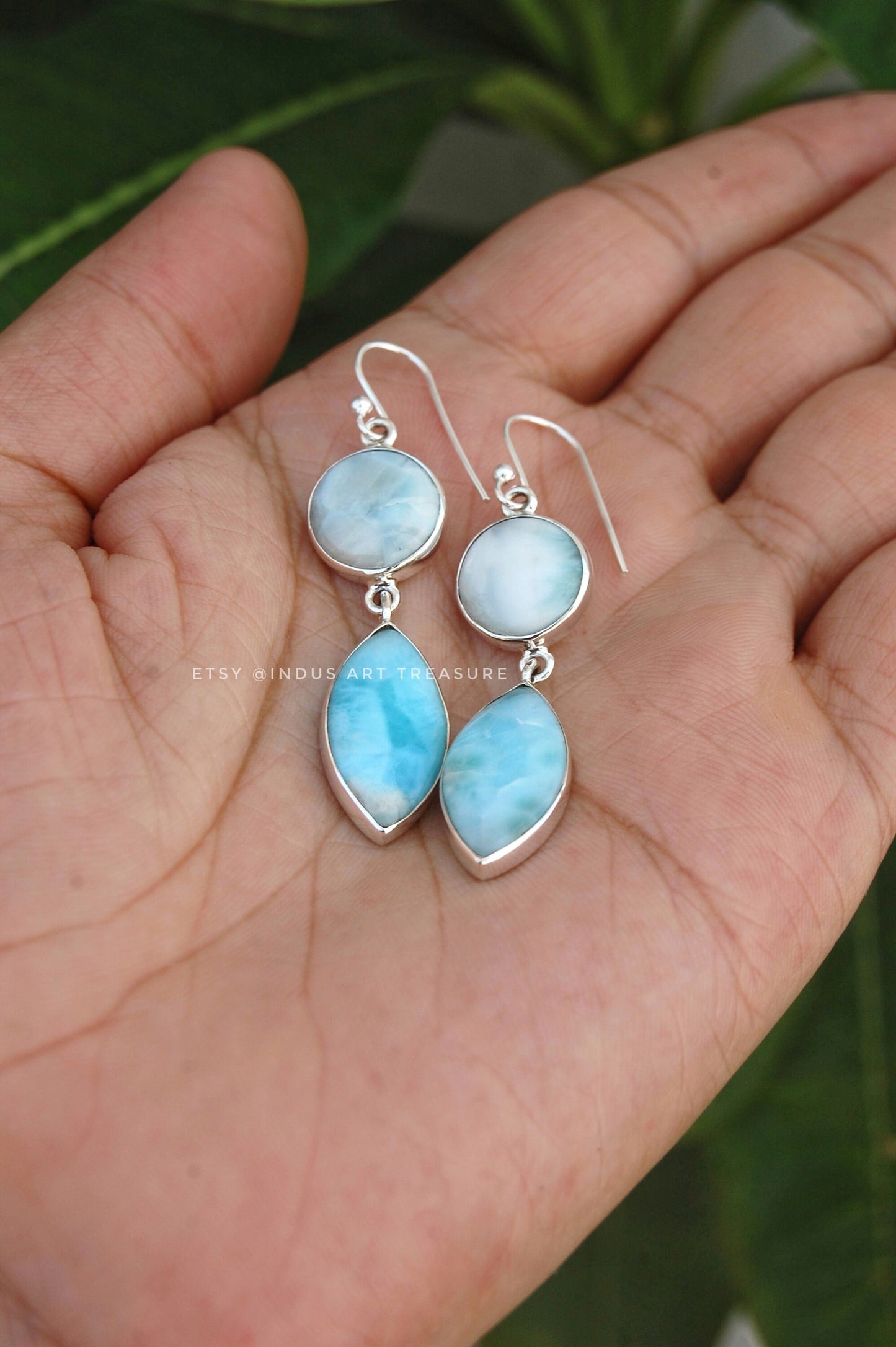 Larimar Dangle Earrings