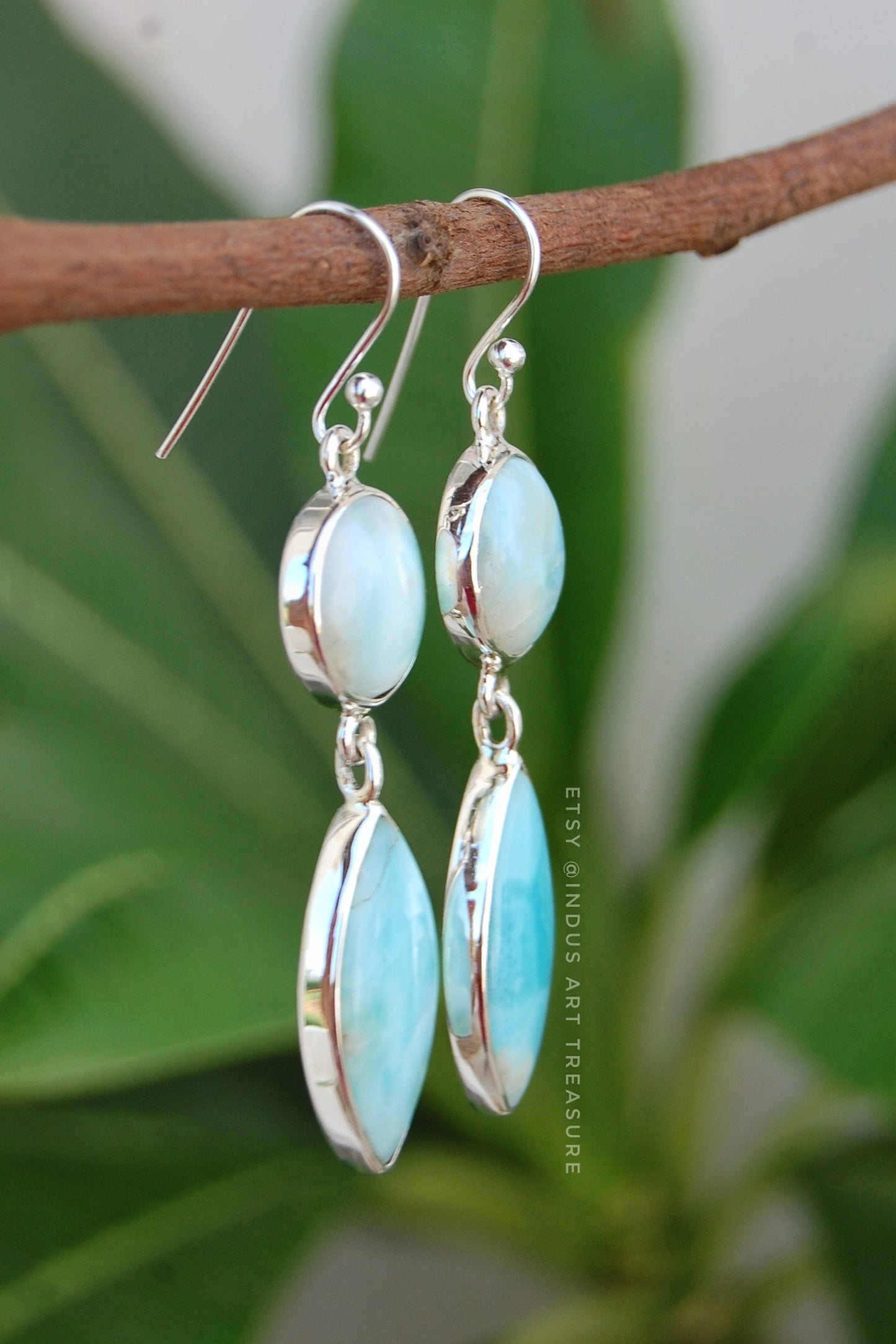 Larimar Dangle Earrings