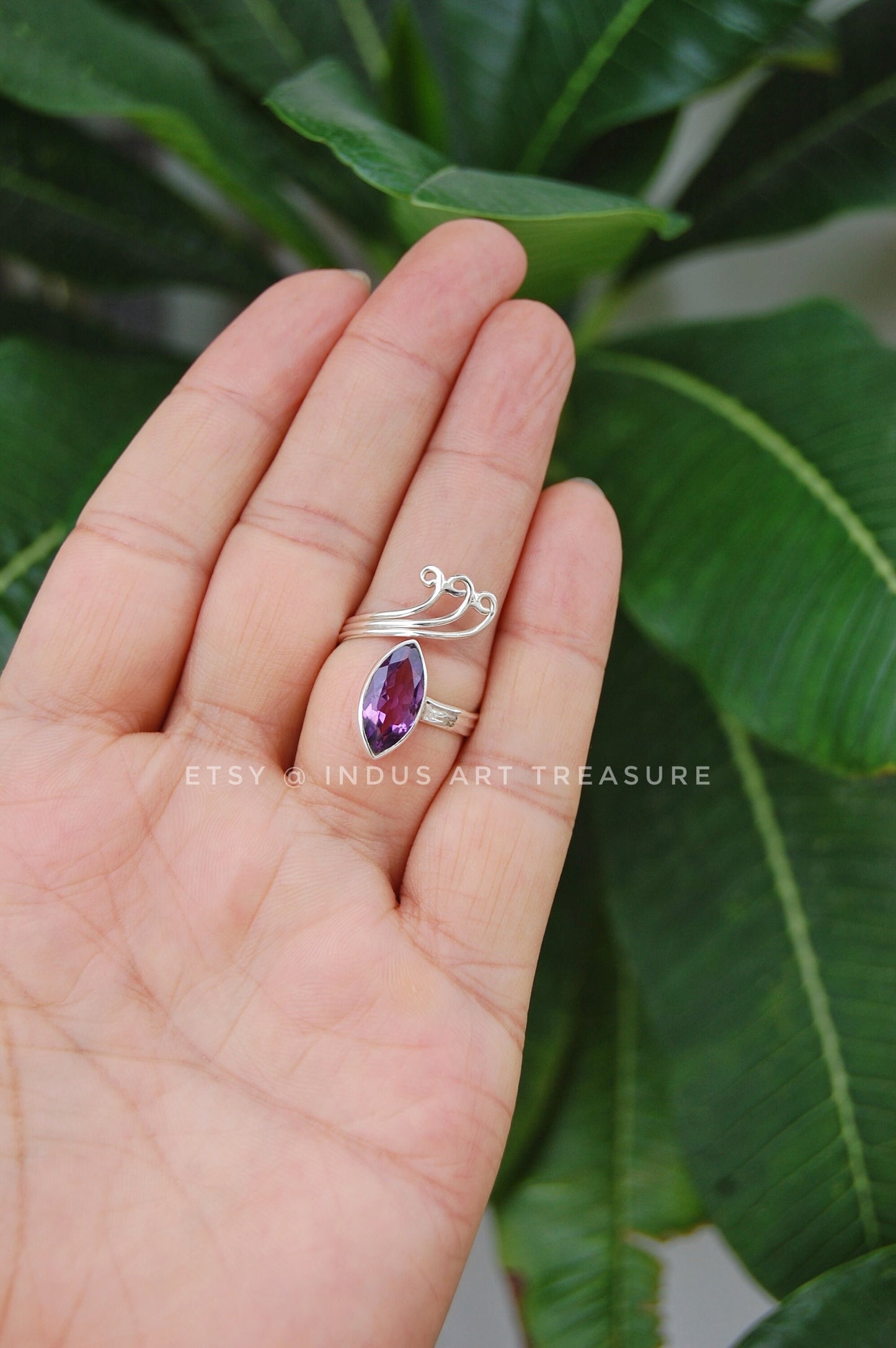Amethyst Marquoise Ring